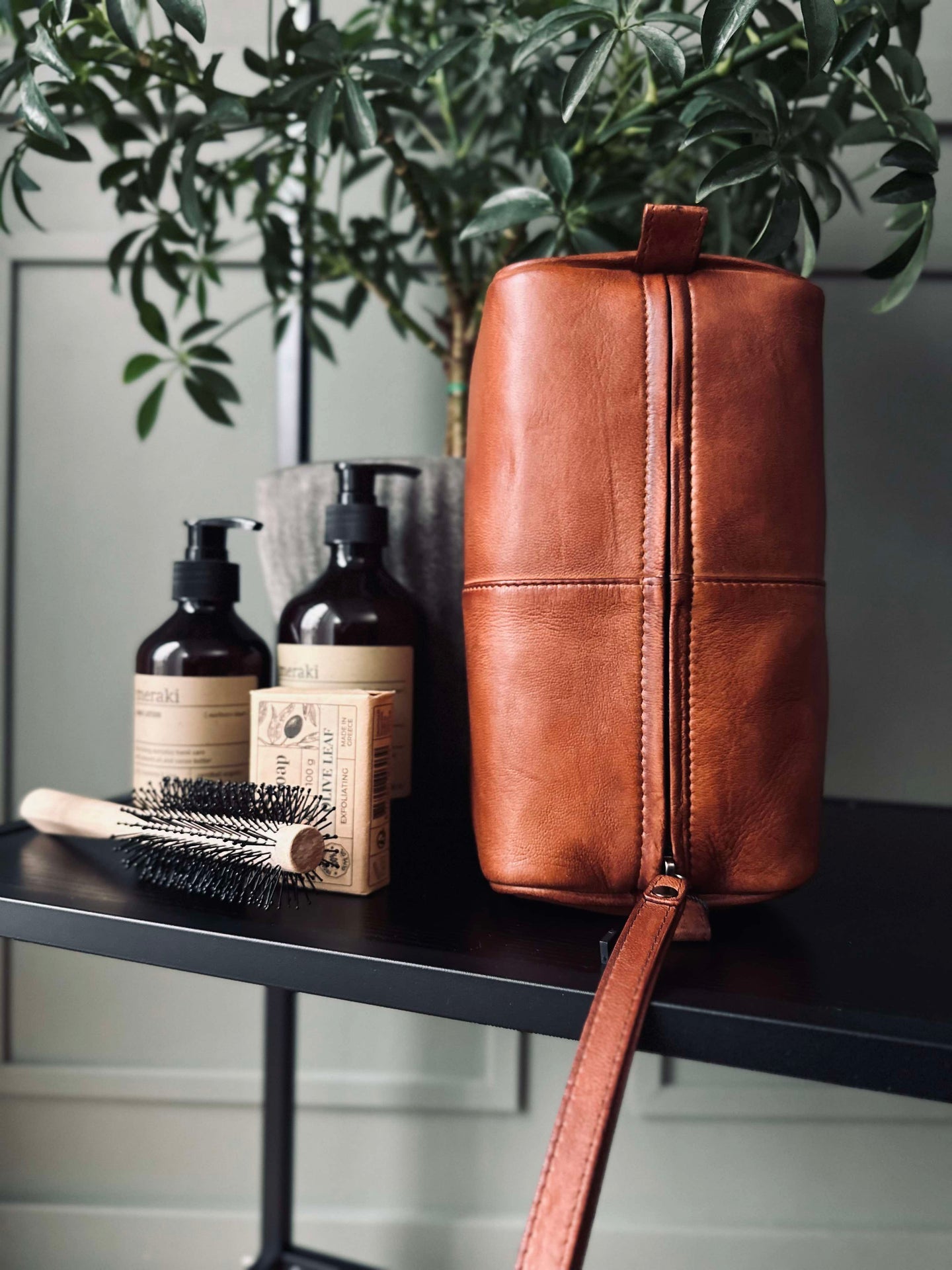 Kulturbeutel Roy Cognac