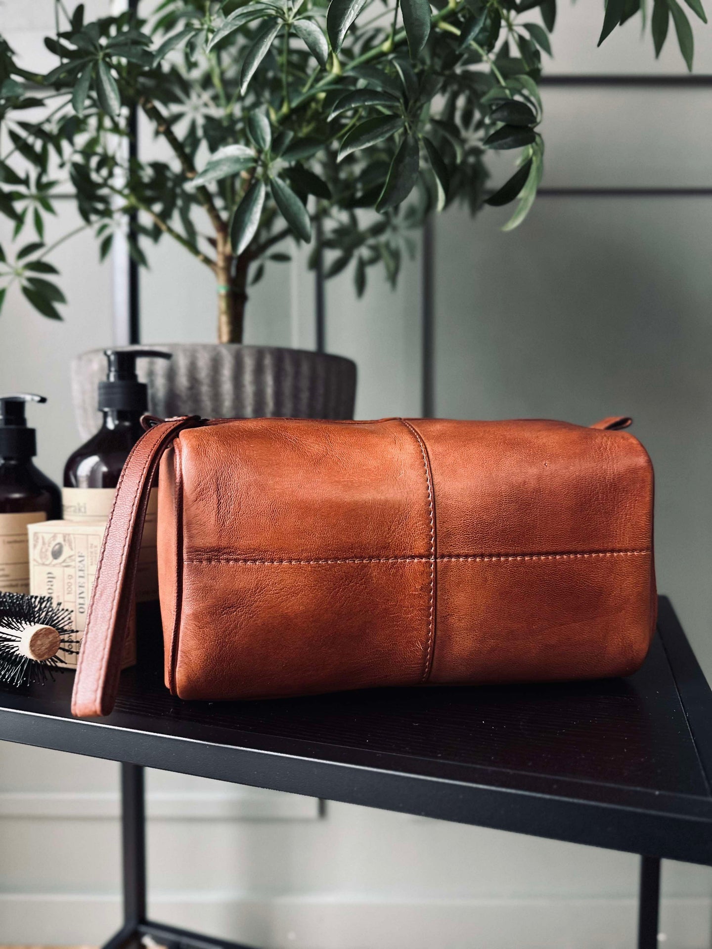 Kulturbeutel Roy Cognac