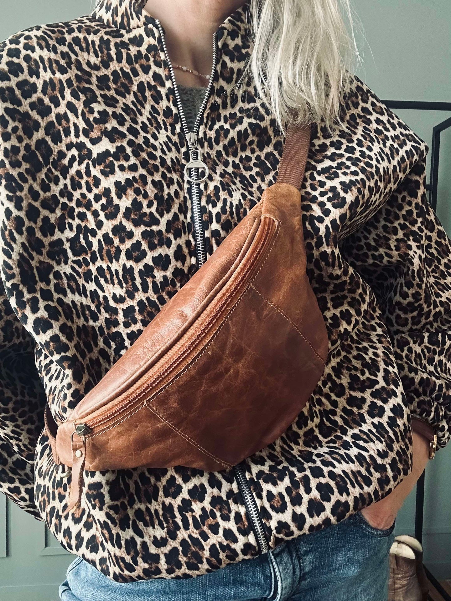 Bauchtasche Oline Cognac Büffelleder