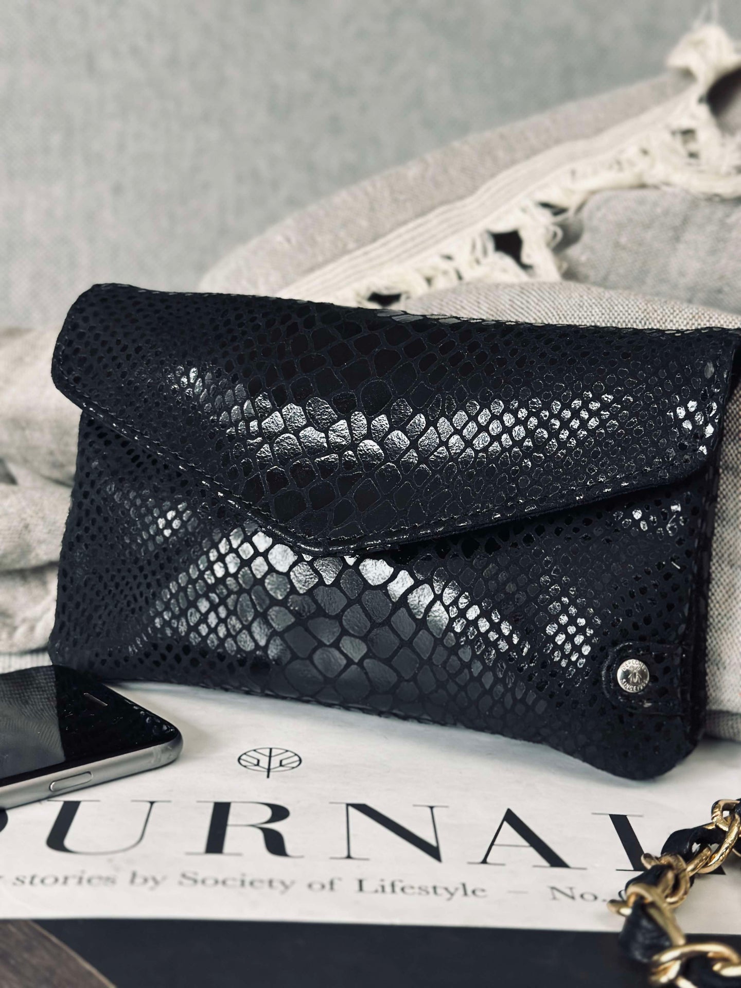 Geldbörse Aura Black Croco