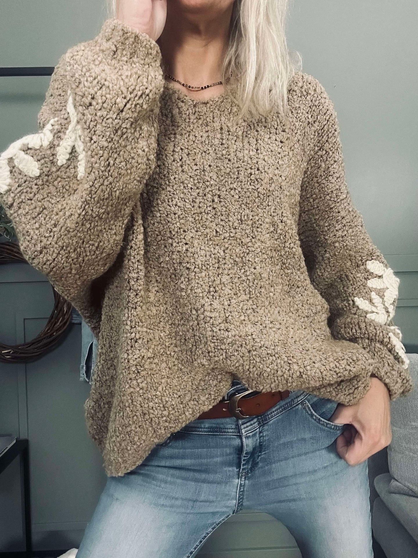 Strick Almond Beige