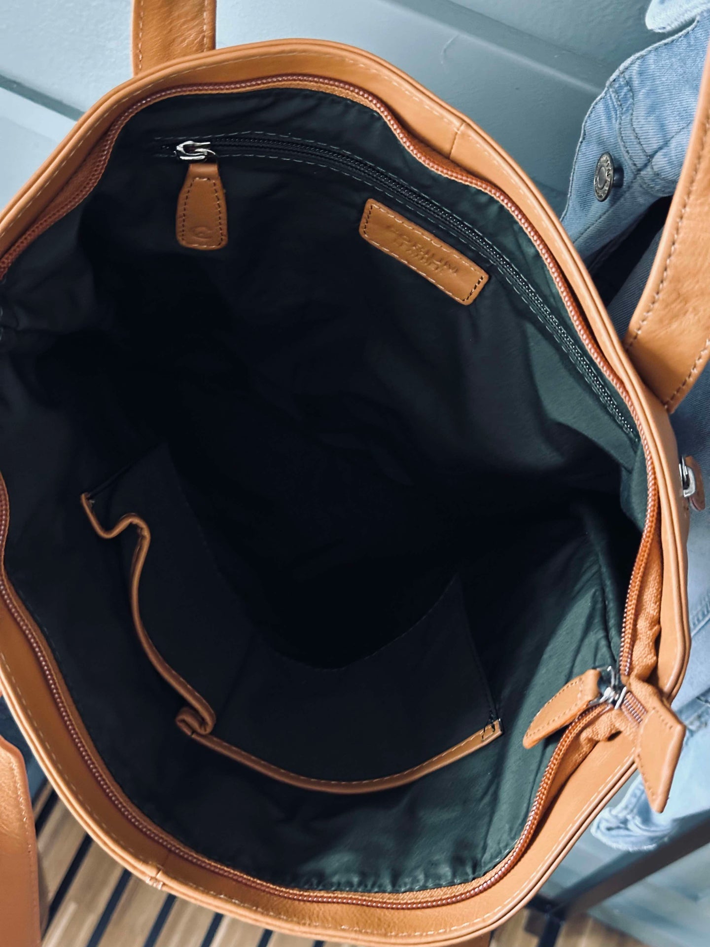 Shopper Marina aus weichem Leder - Cognac