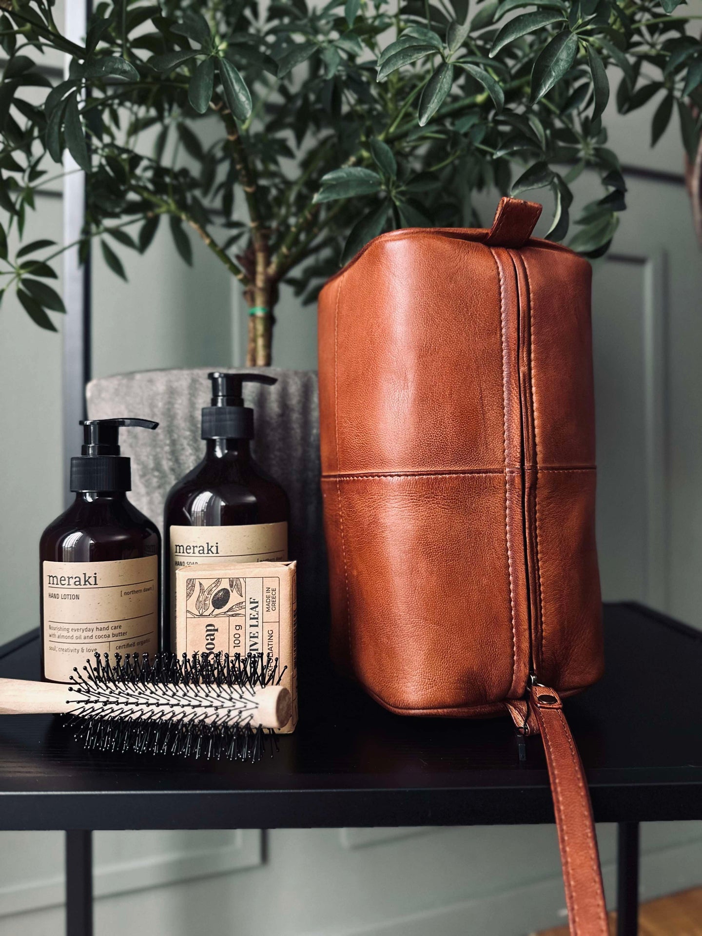 Kulturbeutel Roy Cognac