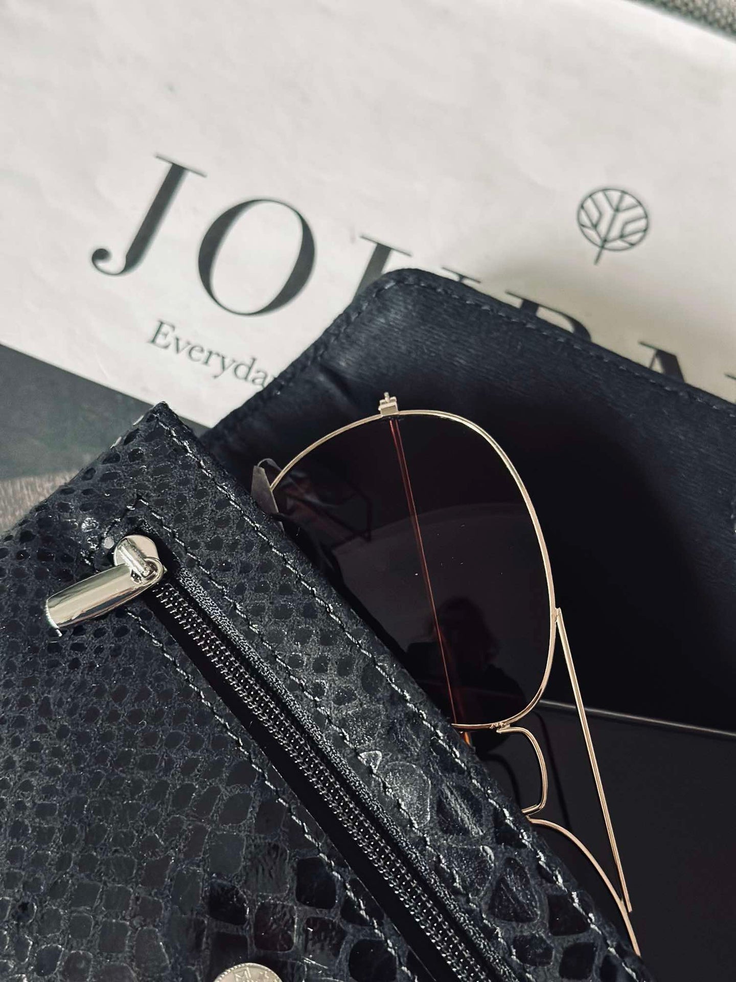 Geldbörse Aura Black Croco