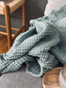 Plaid Stone-washed Gewaffelte Baumwolle - Petrol