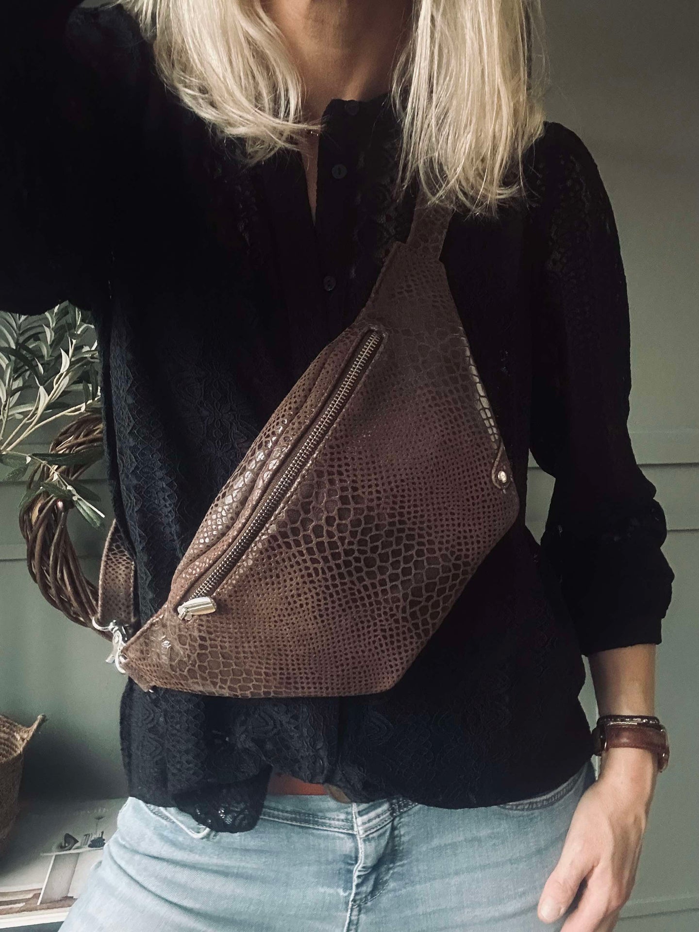 Bumbag Aura Braun Croco