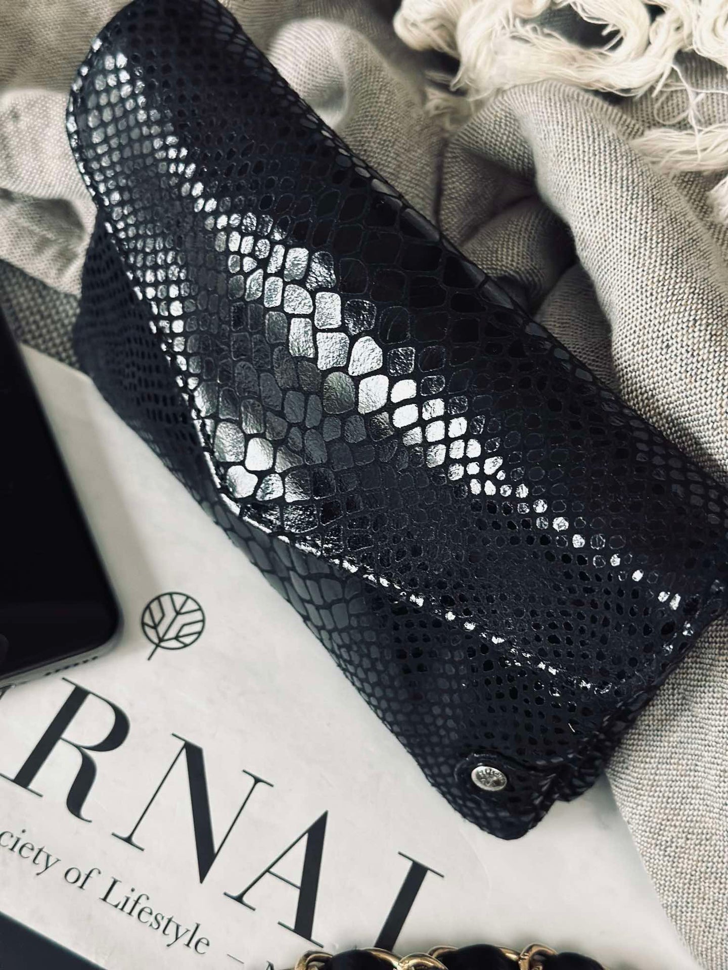 Geldbörse Aura Black Croco