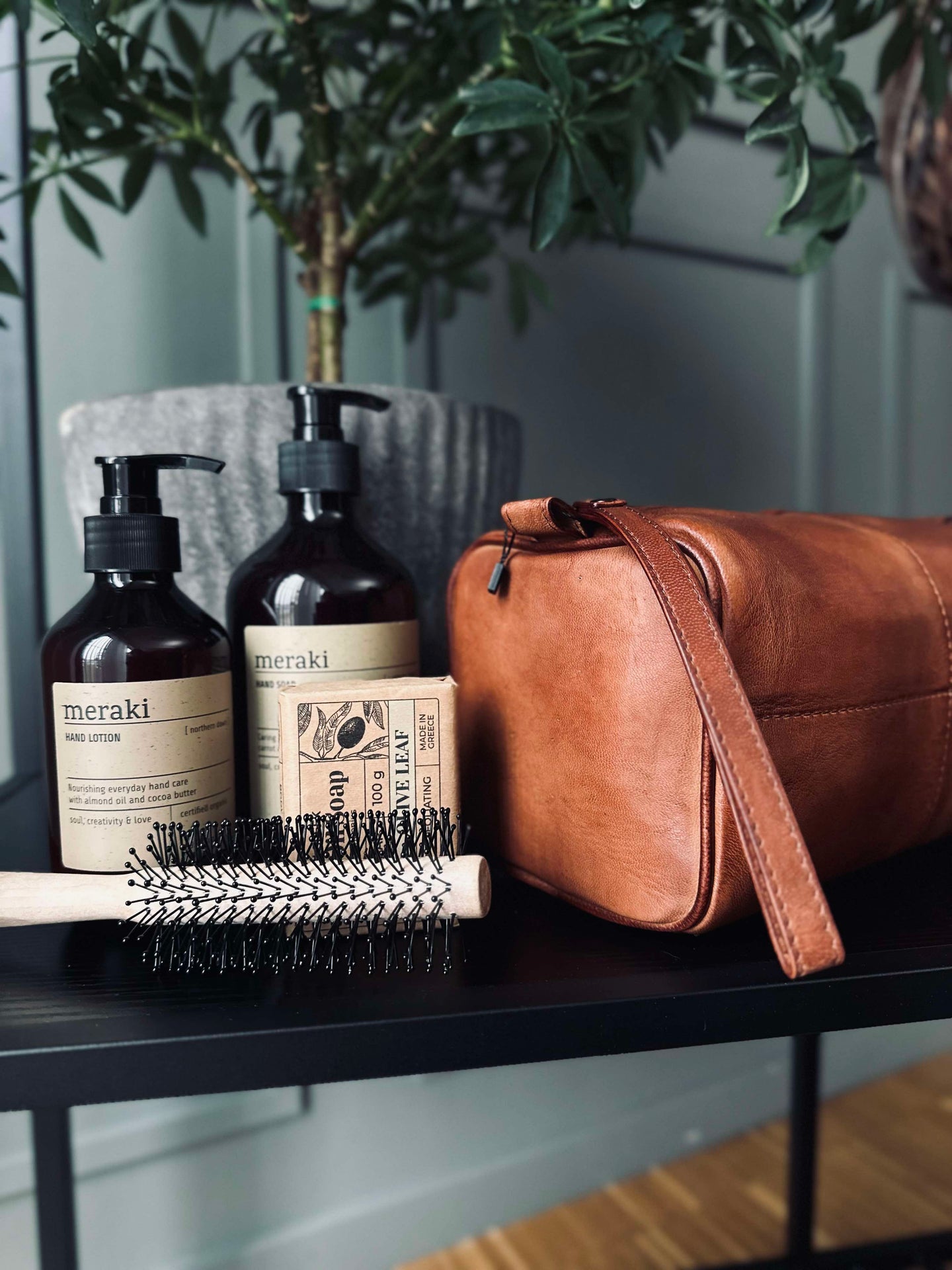Kulturbeutel Roy Cognac