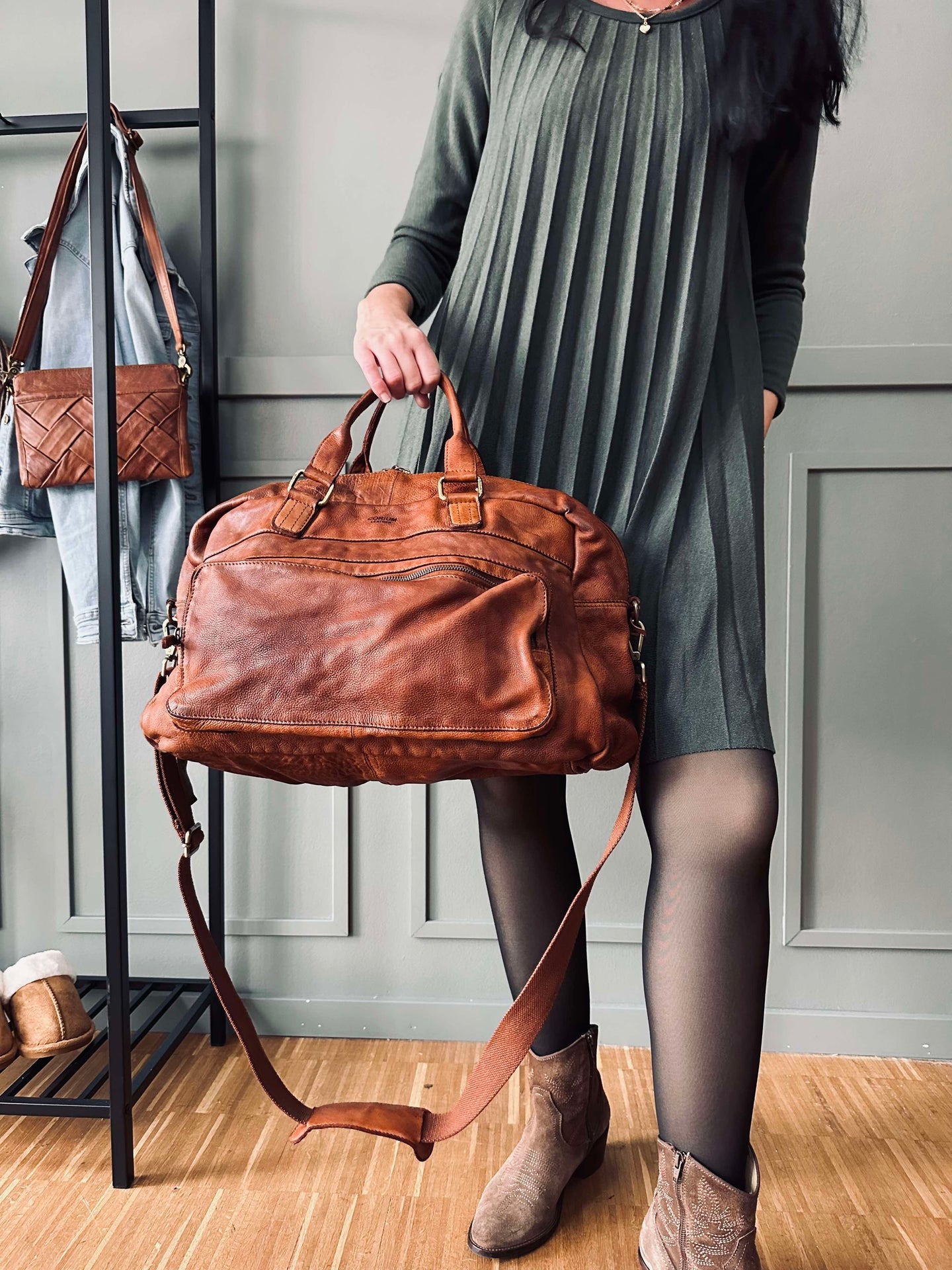 Wochenendtasche Raw boheme - Cognac