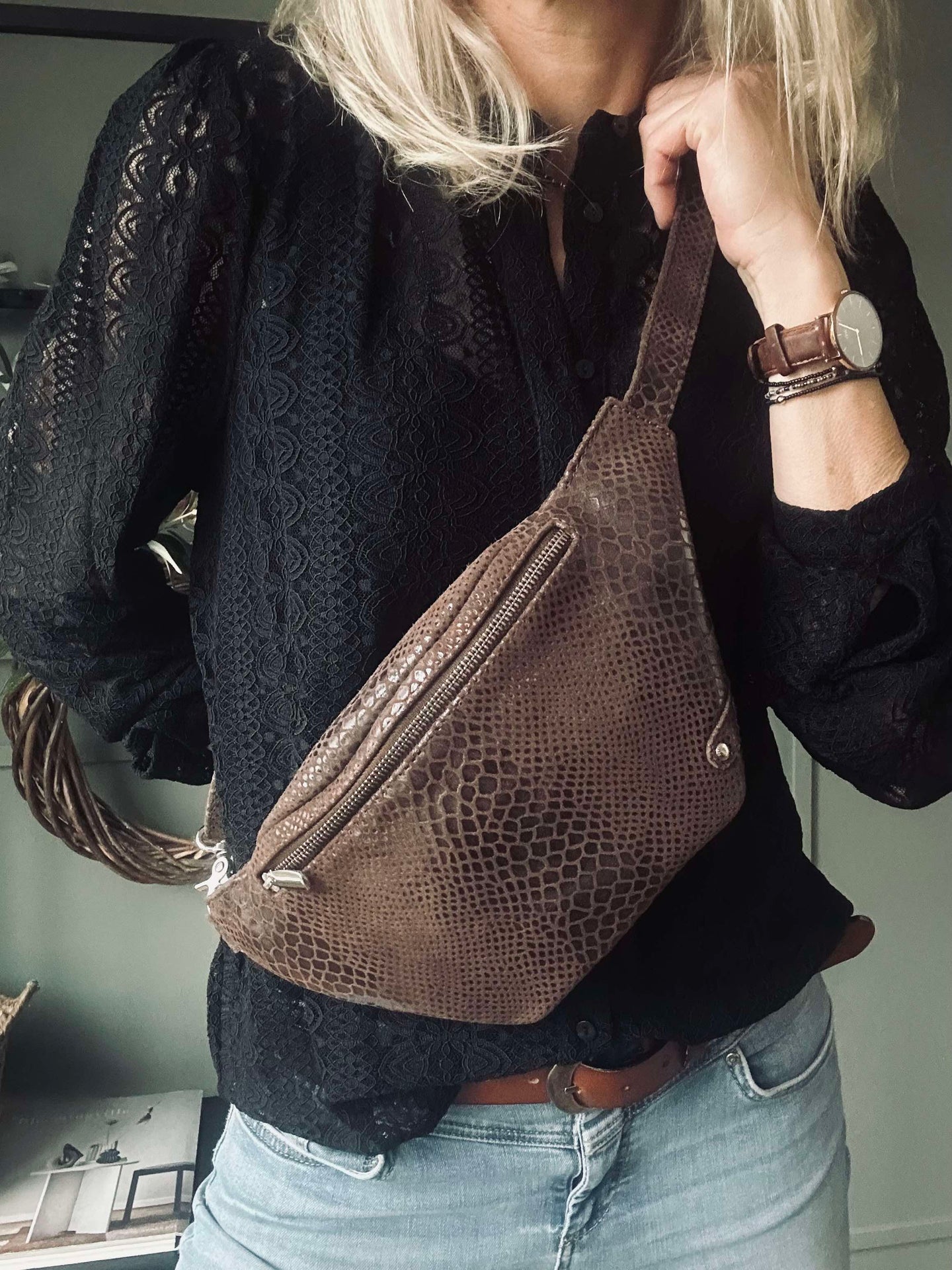 Bumbag Aura Braun Croco