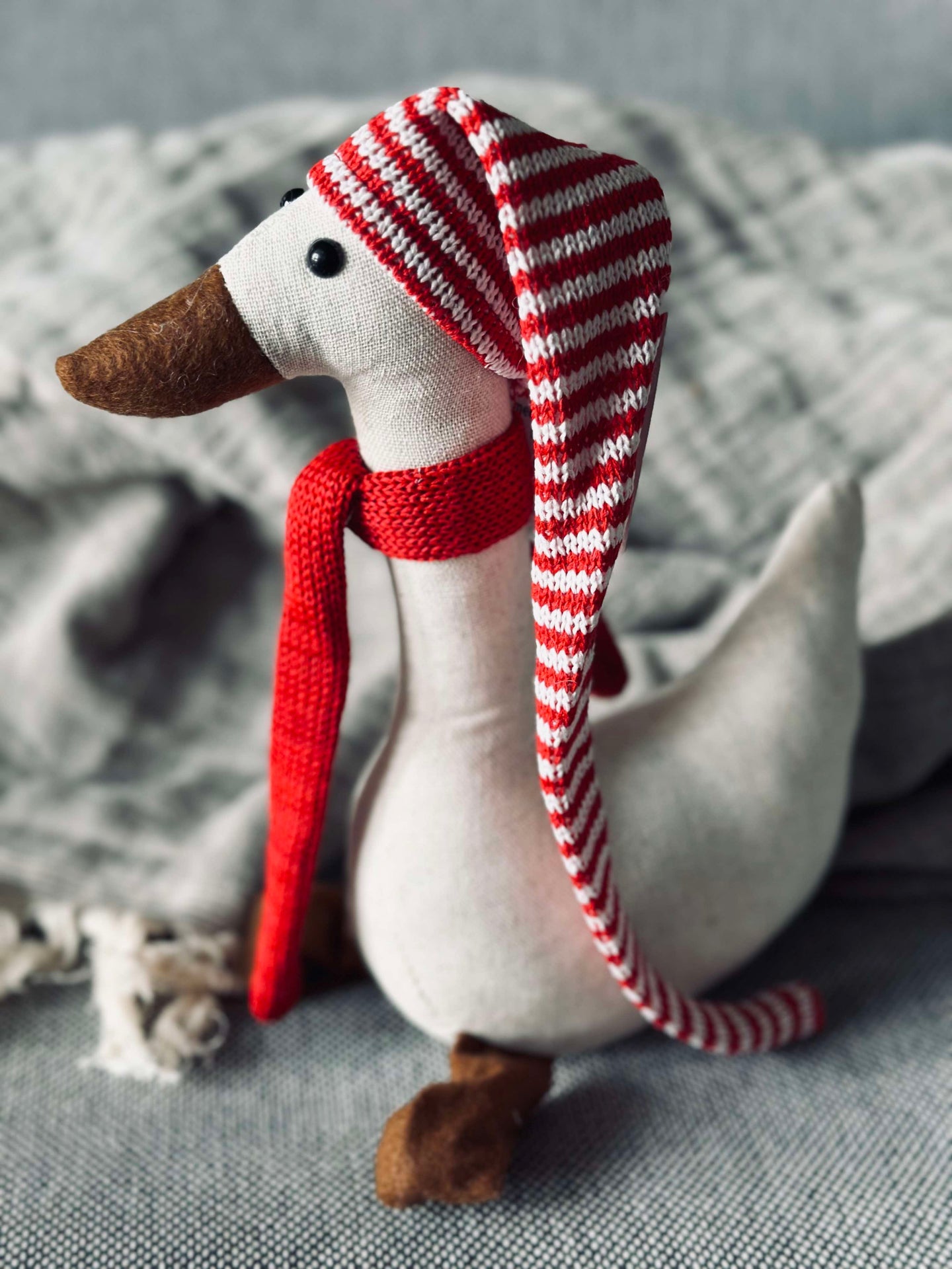 Weihnachtsente mit Mütze - Medium