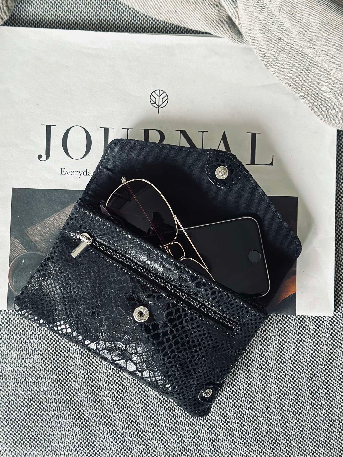 Geldbörse Aura Black Croco