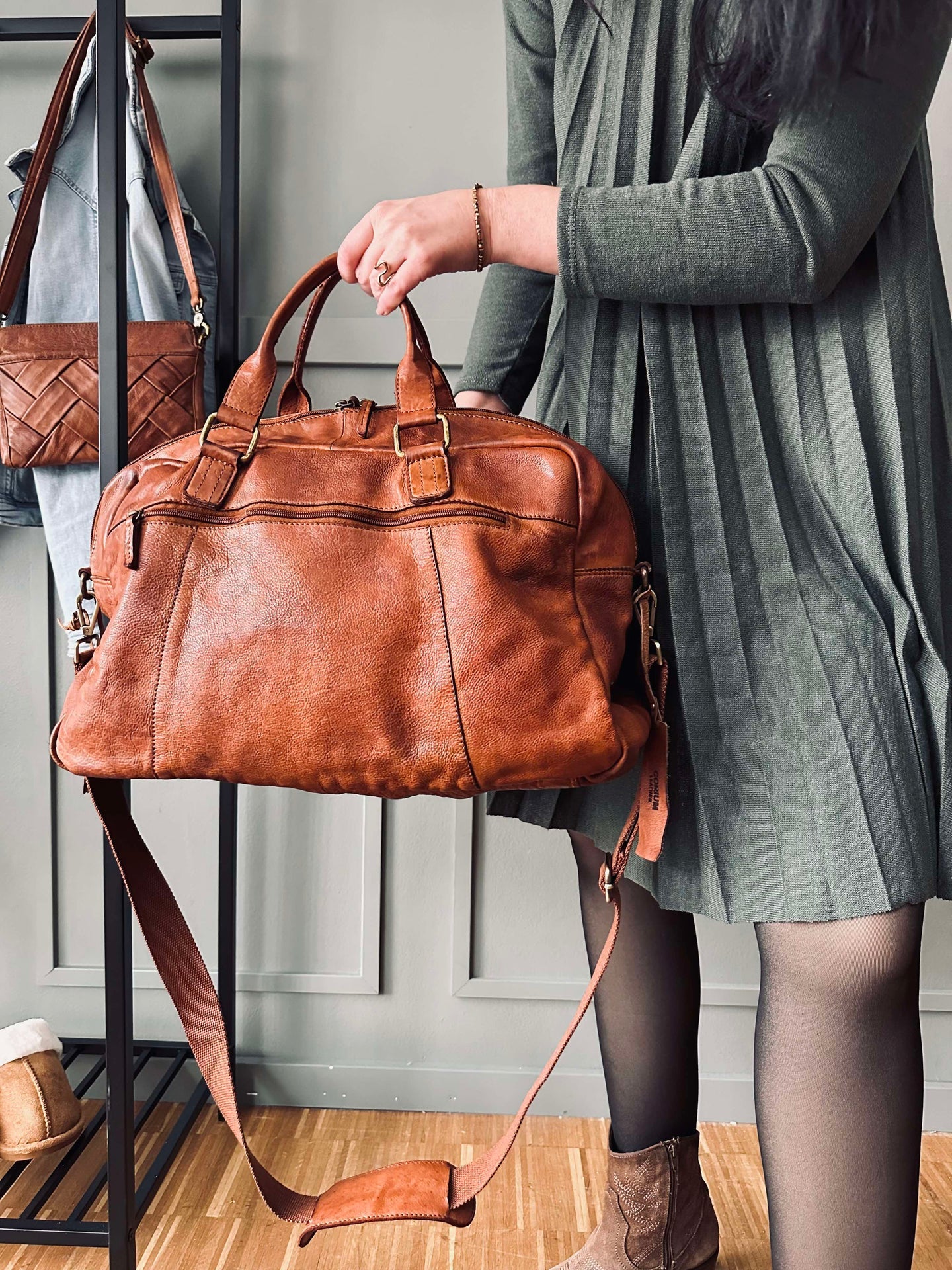 Wochenendtasche Raw boheme - Cognac