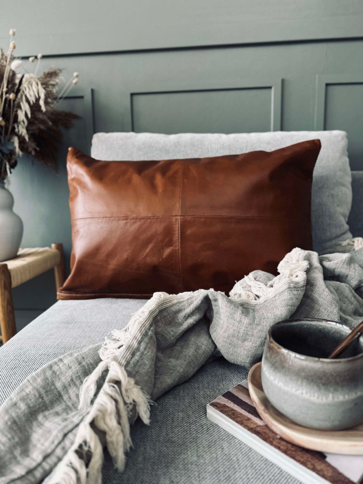 Kissenbezug Leder - Cognac 40x60