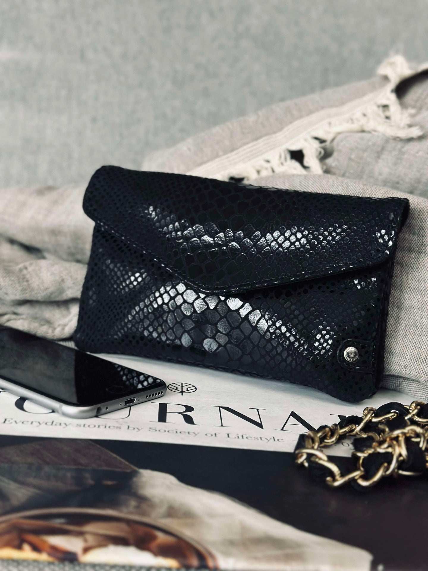 Geldbörse Aura Black Croco