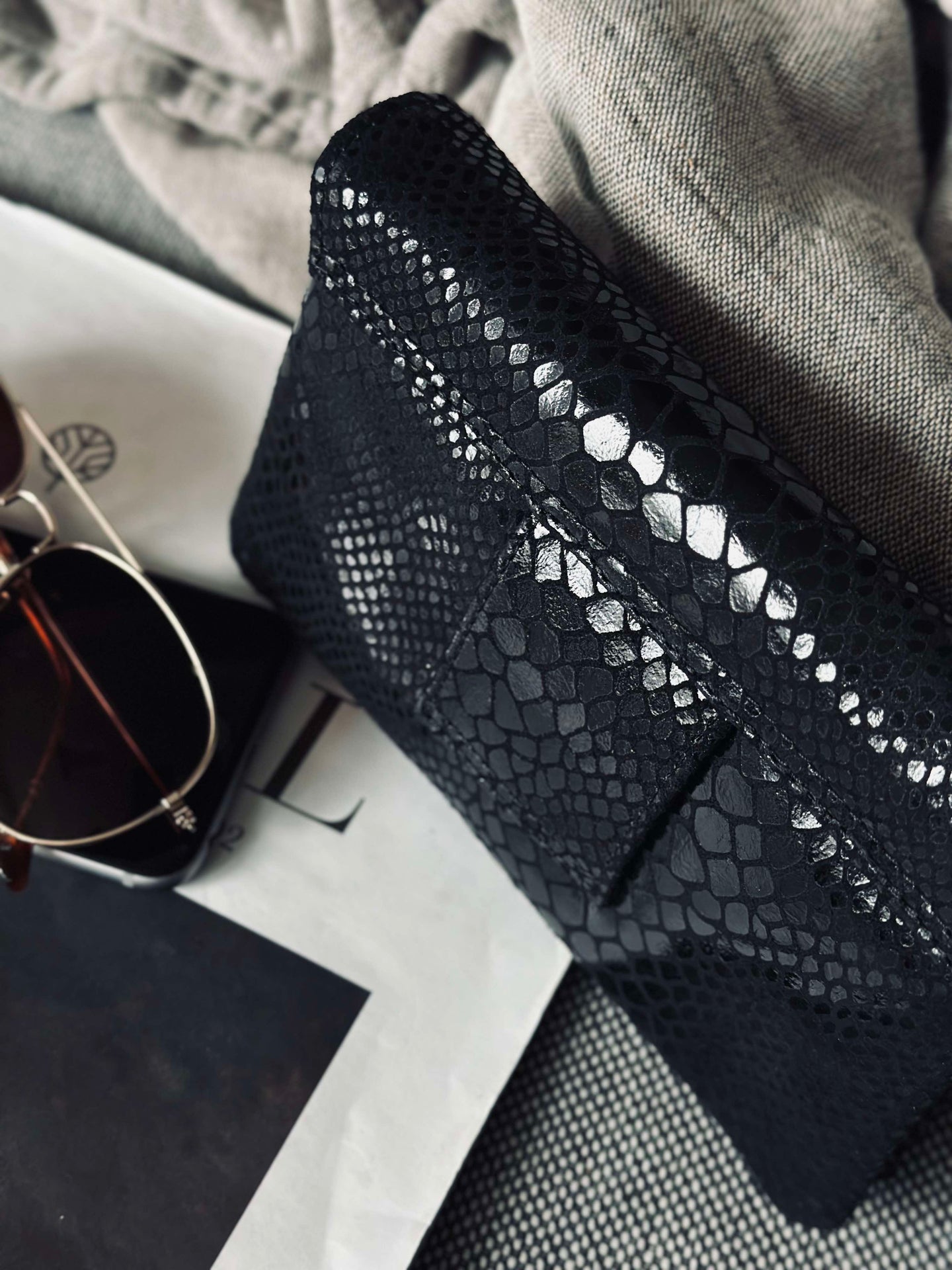 Geldbörse Aura Black Croco