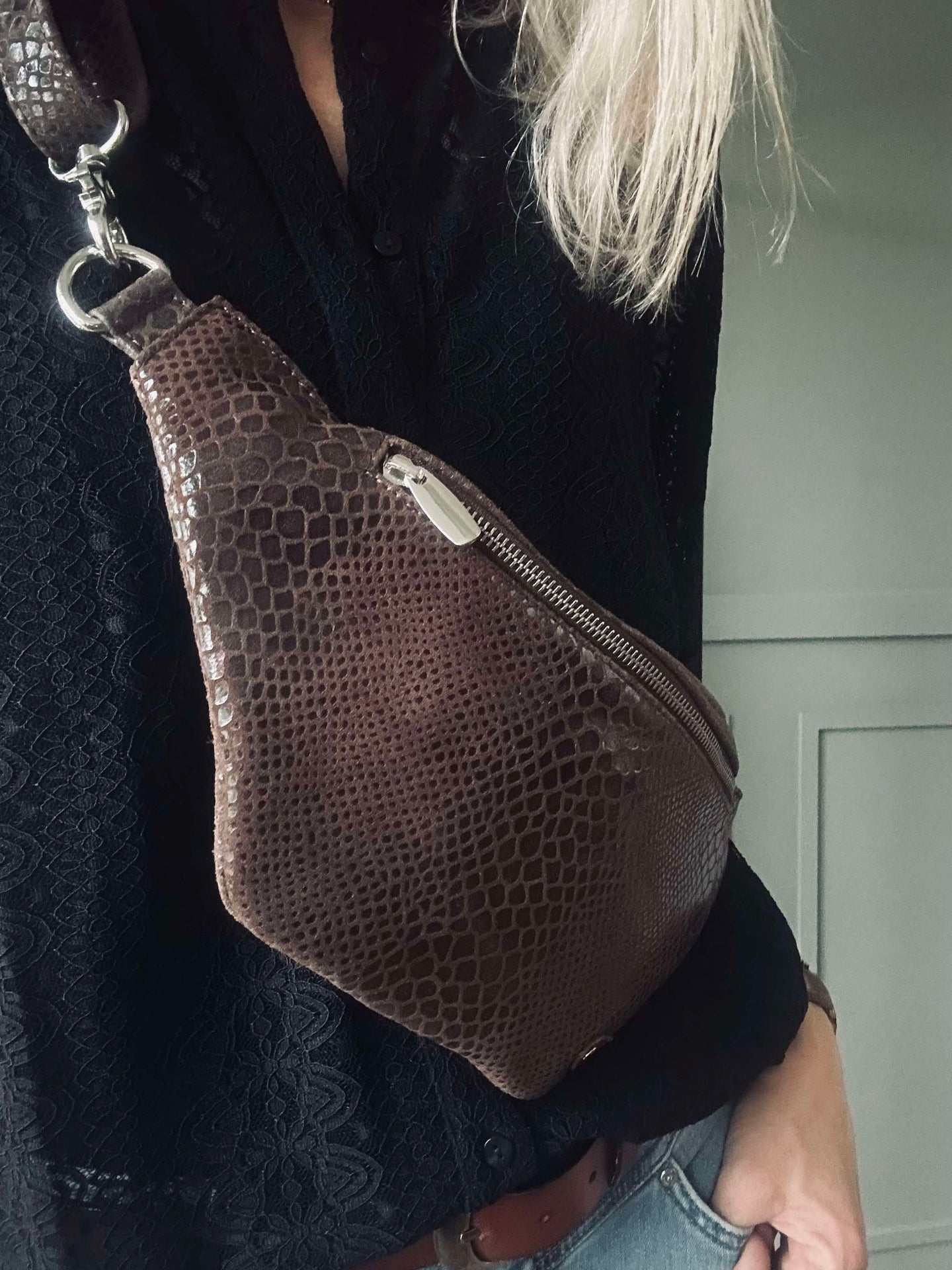 Bumbag Aura Braun Croco