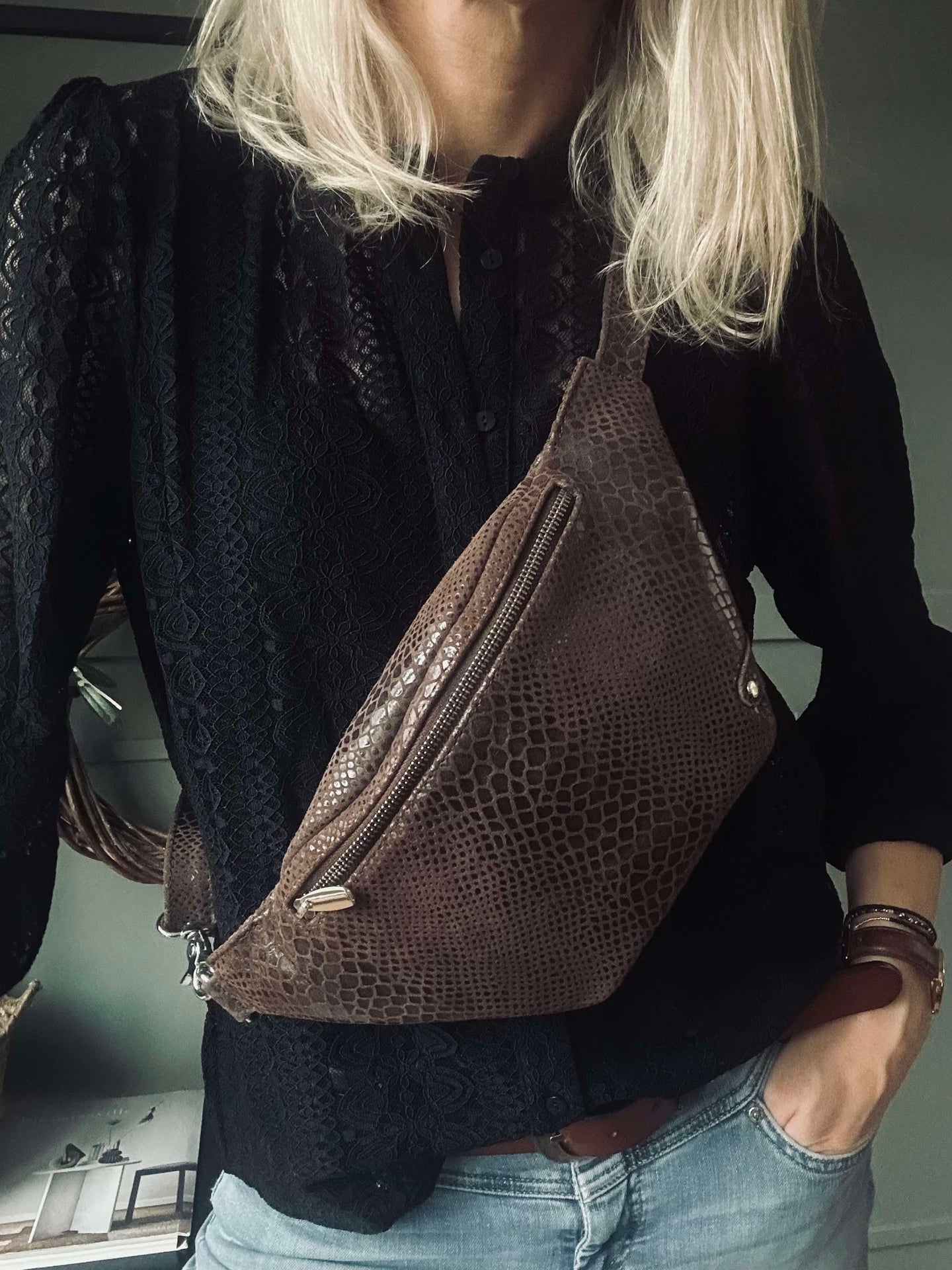 Bumbag Aura Braun Croco