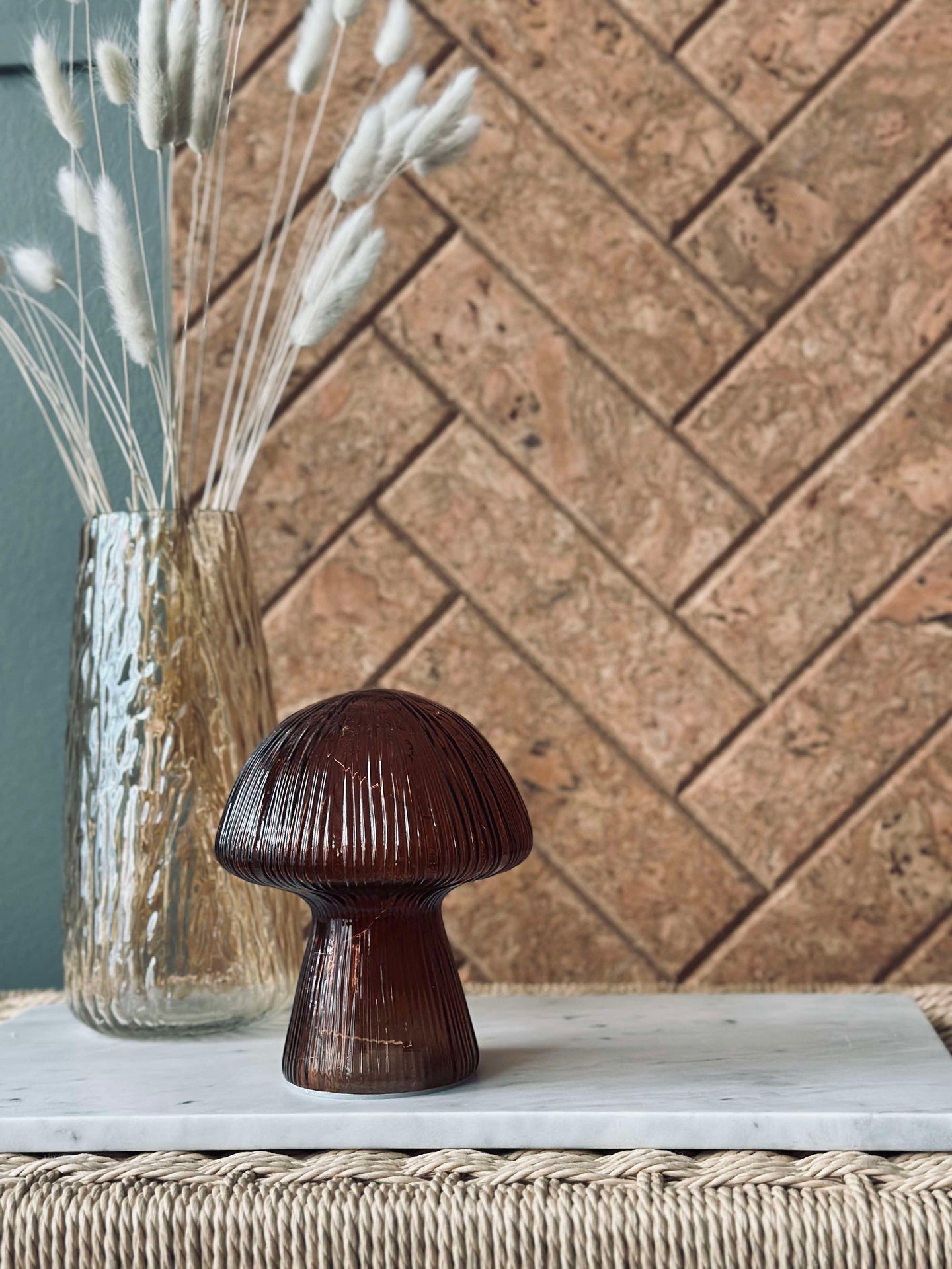 Mushroom mit Rillen 15cm - Brown