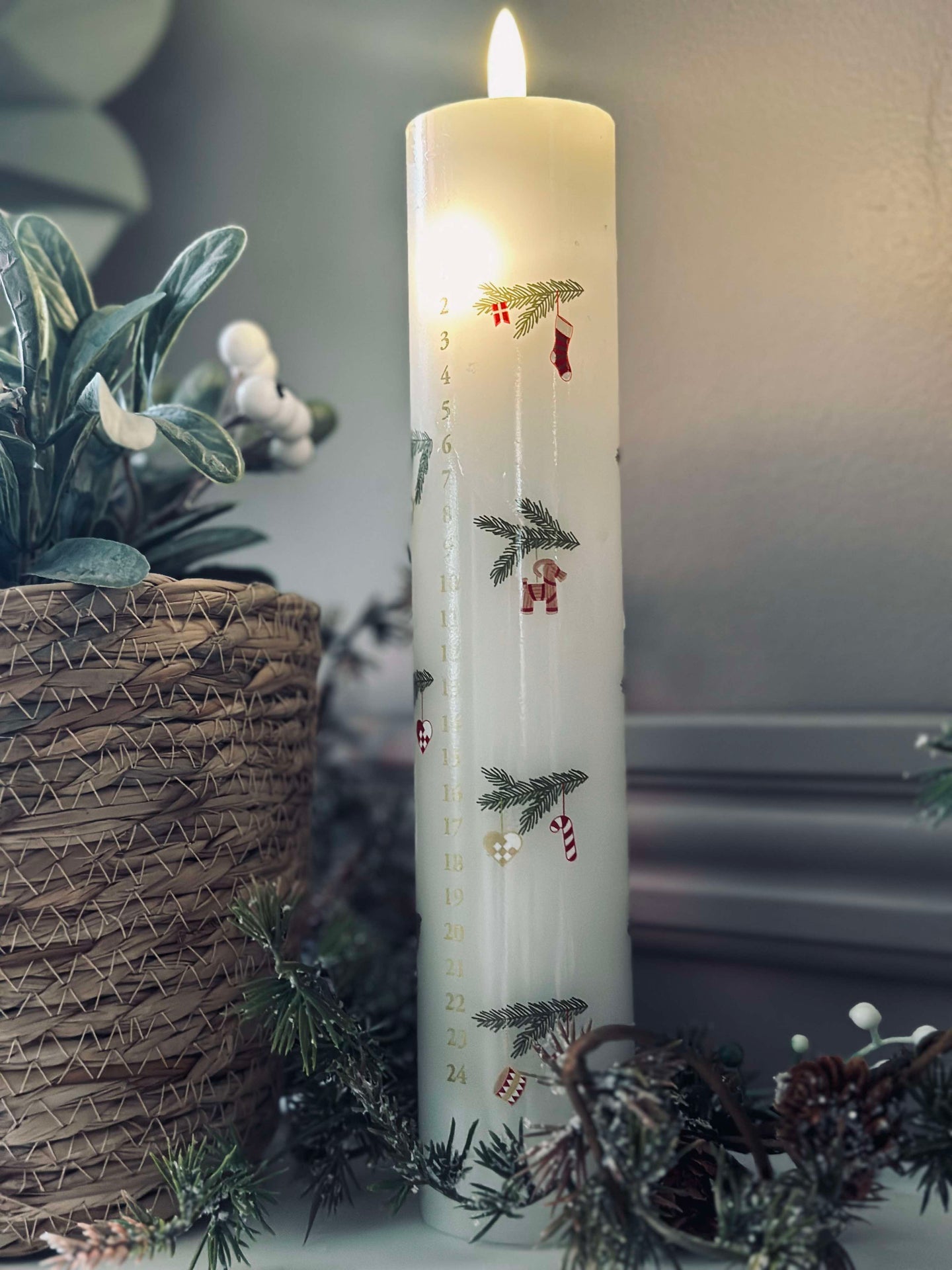 LED-Kalenderkerze mit Fernbedienung
