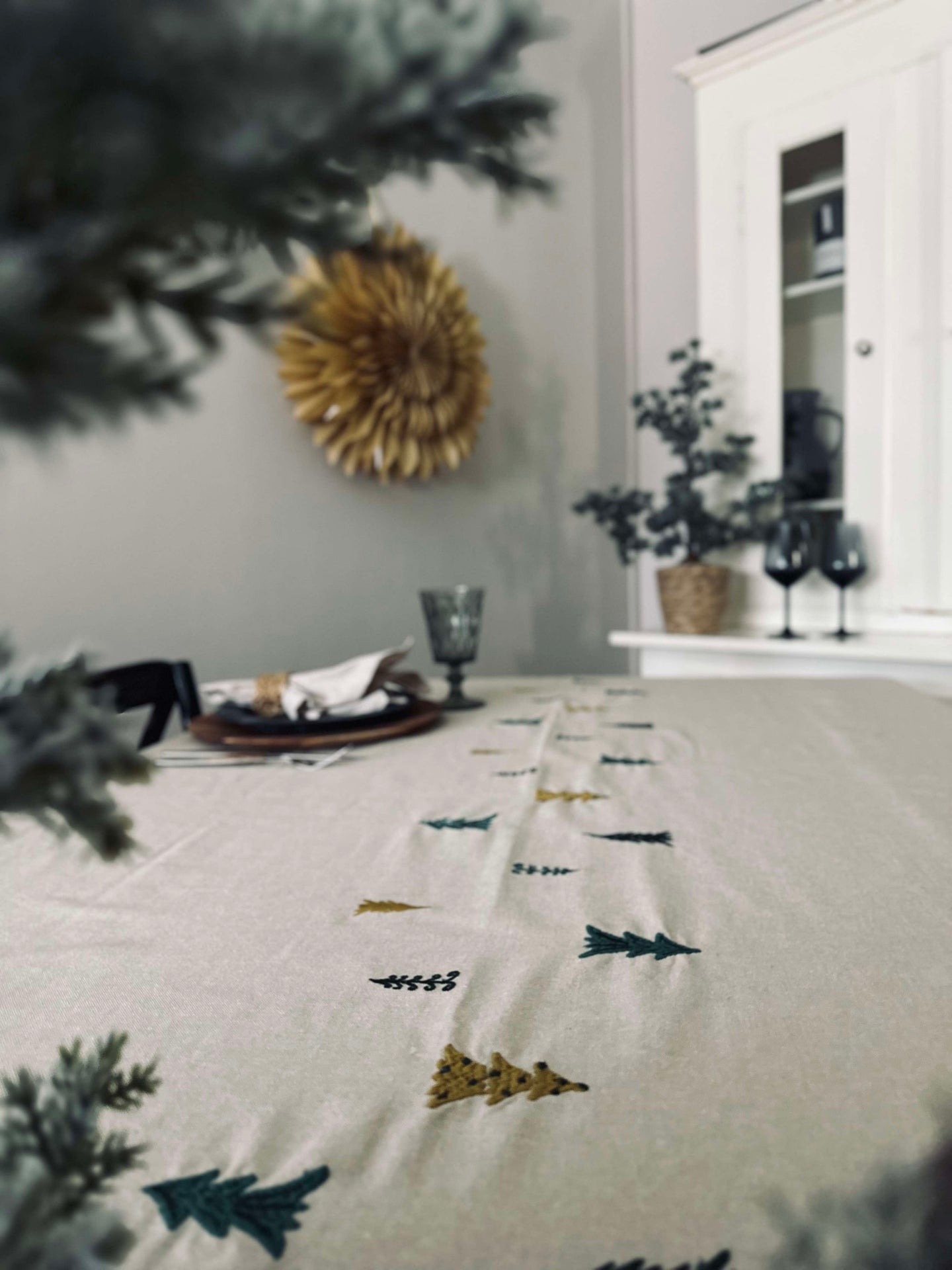 Weihnachtstischdecke Baumwolle - 140x220
