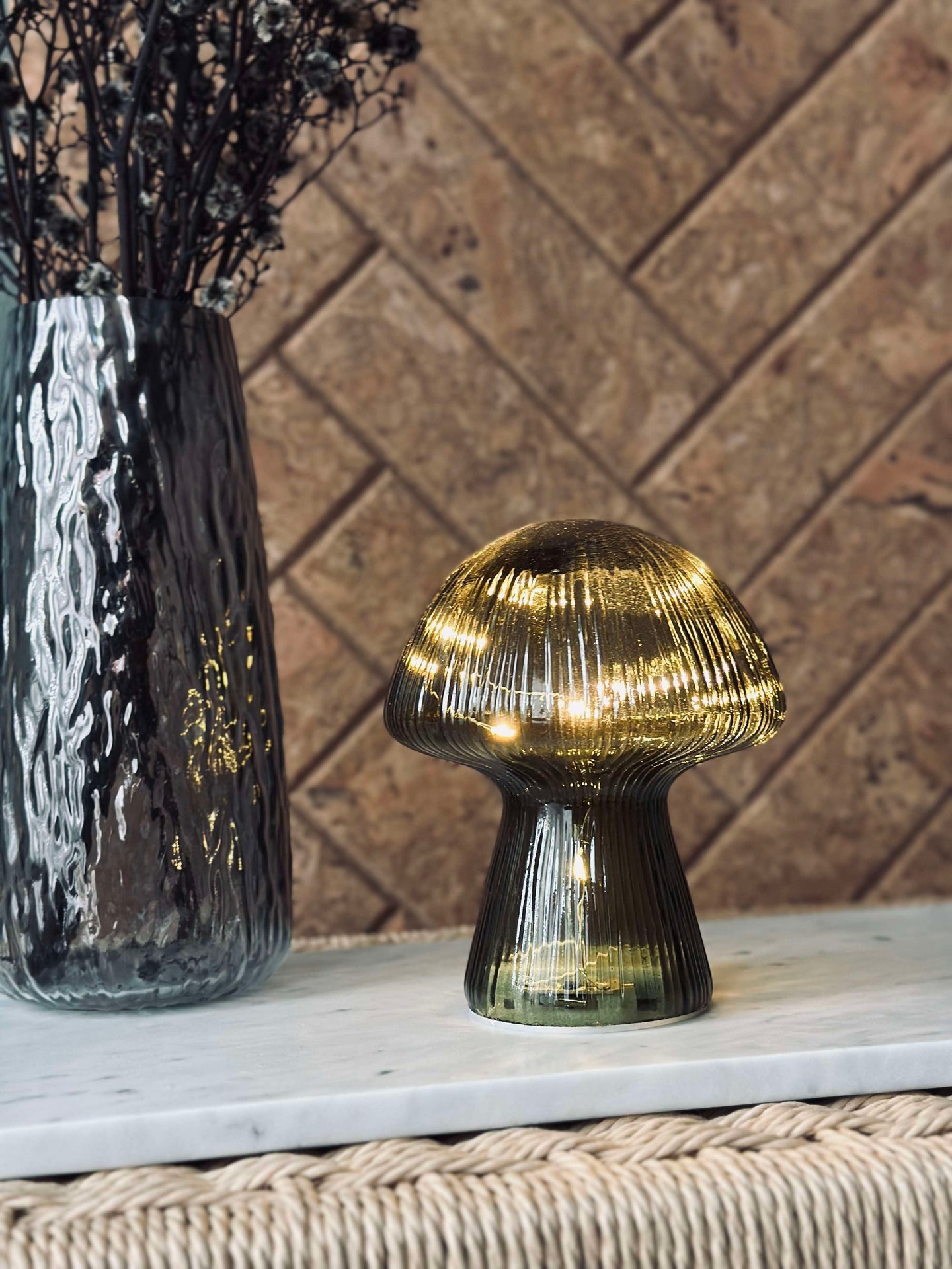 Mushroom mit Rillen 15cm - Grün