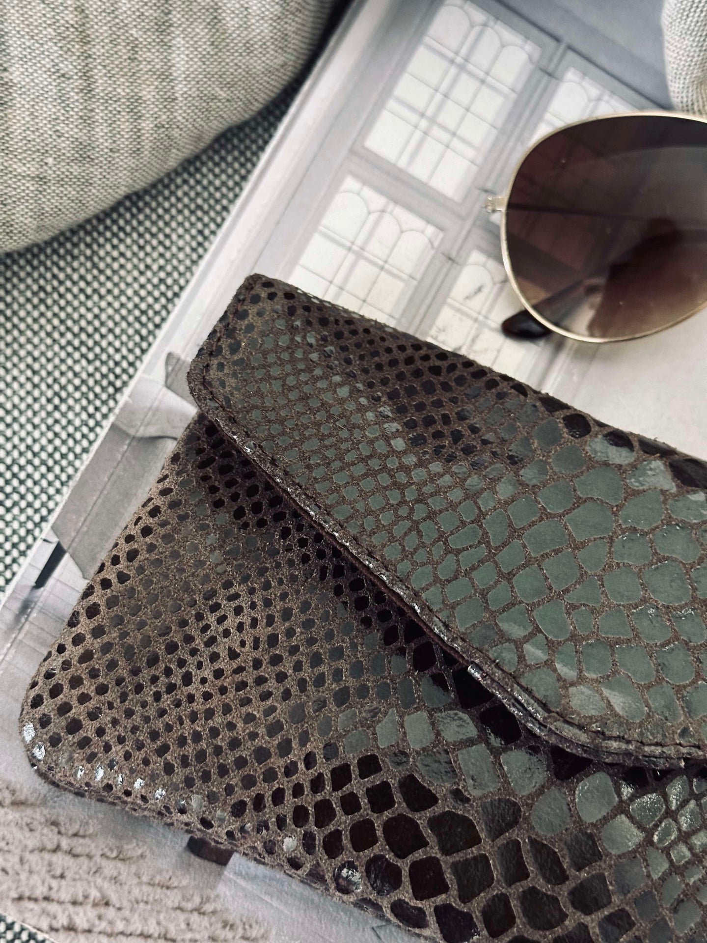 Geldbörse Aura Brown Croco