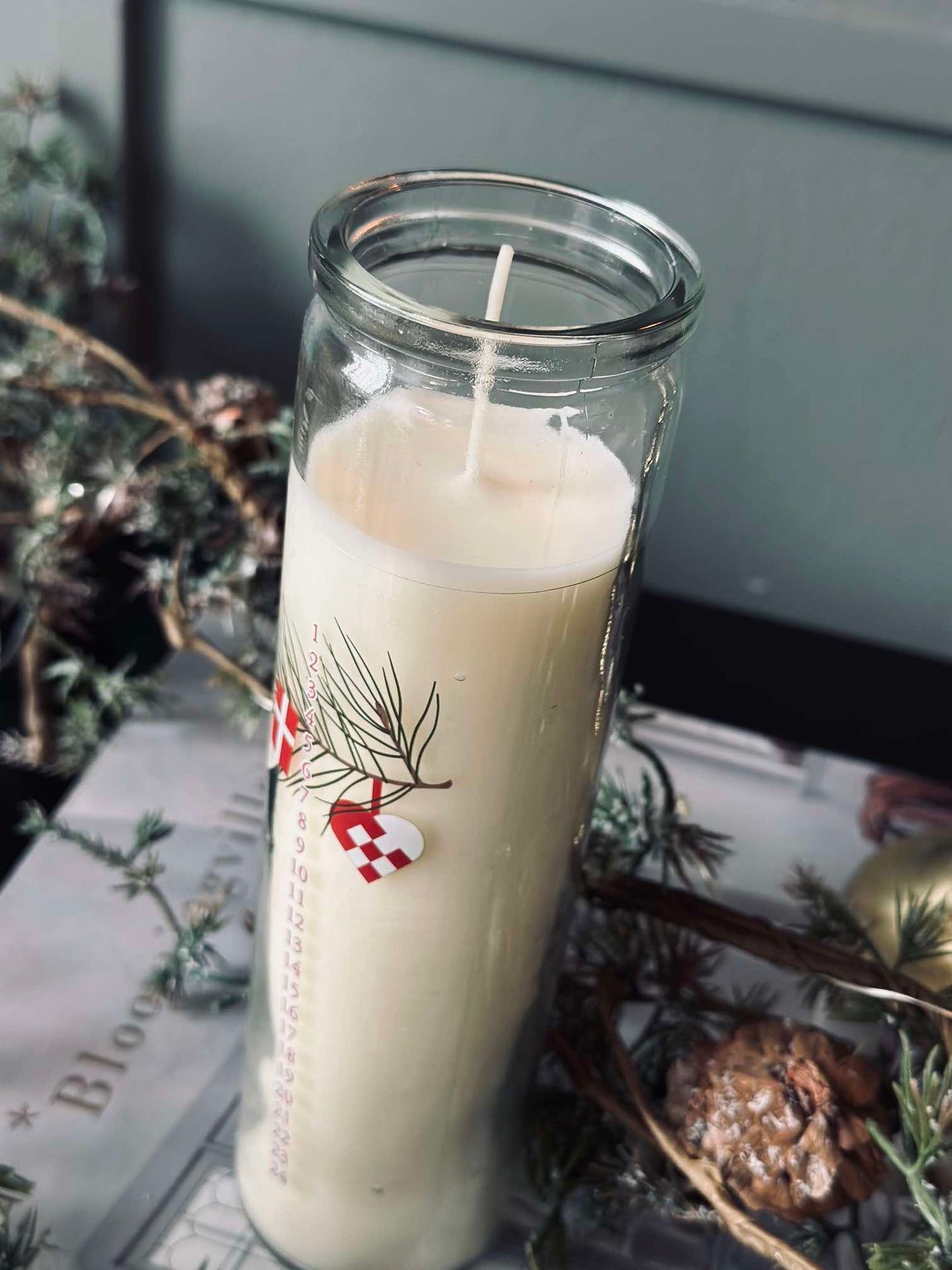 Kalenderkerze im Glas - Dansk Jul
