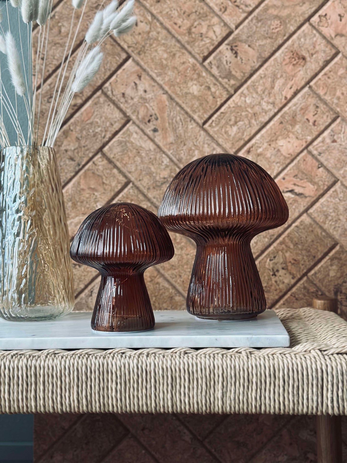 Mushroom mit Rillen 15cm - Brown