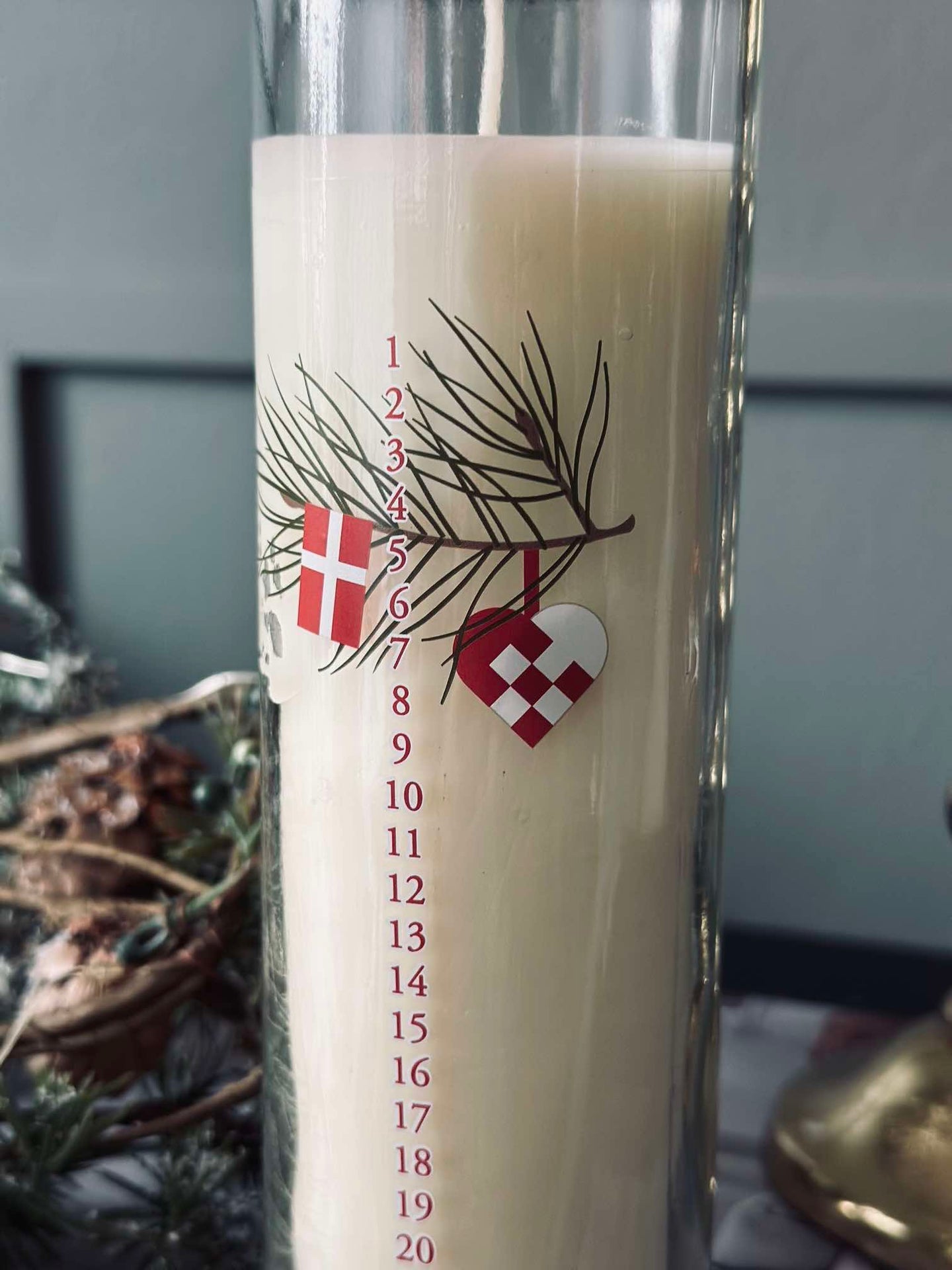 Kalenderkerze im Glas - Dansk Jul