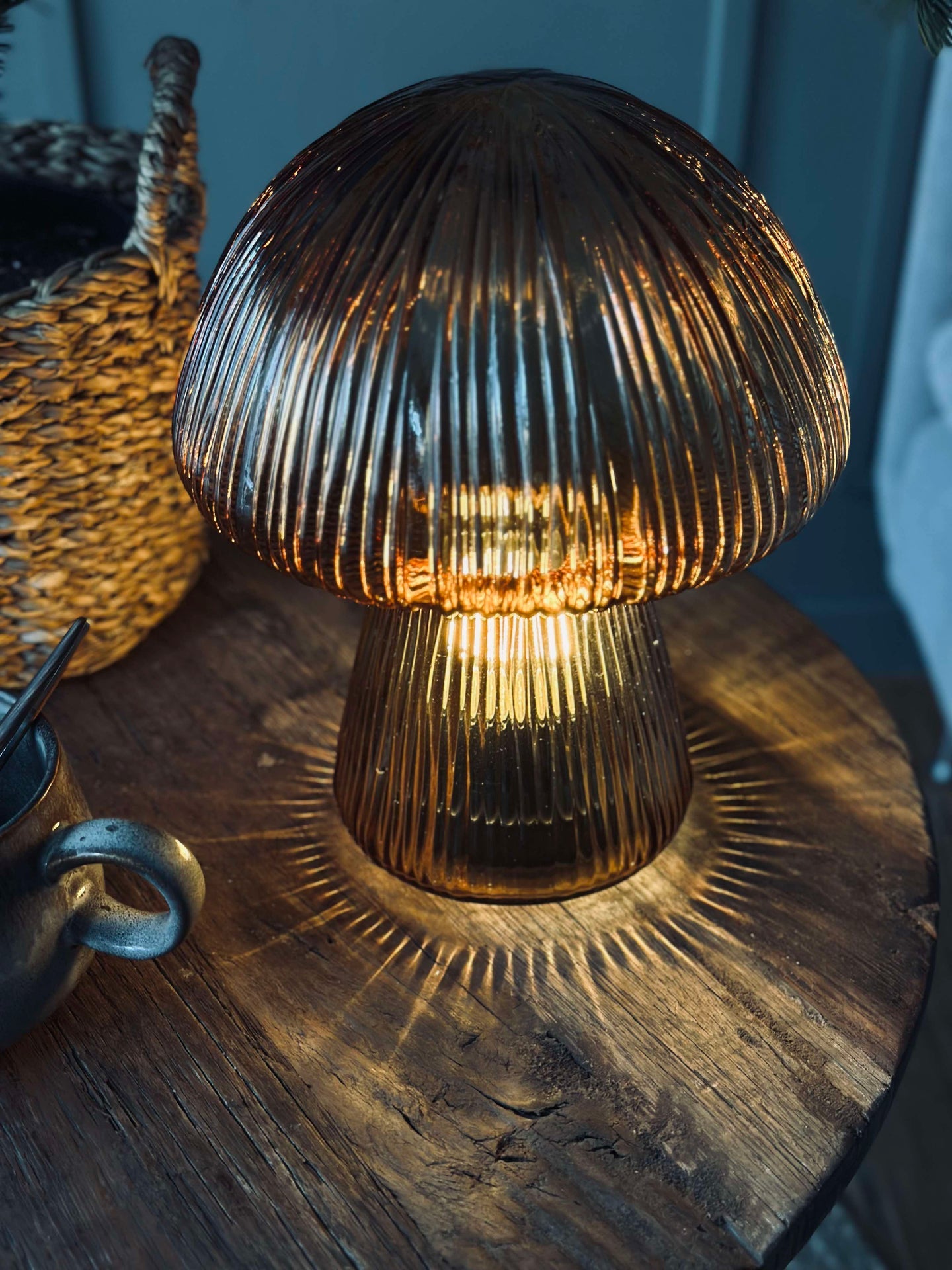 Mushroom mit Rillen 25 cm - Golden