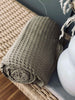 Plaid Stone-washed Waffel-Baumwolle - Dunkelbeige