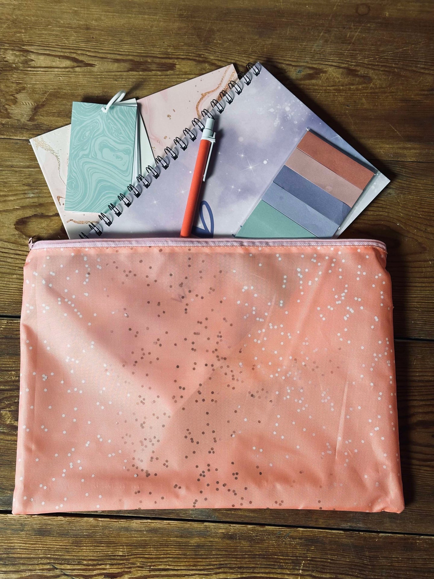 Set mit Notizbüchern und Tasche - Pastell