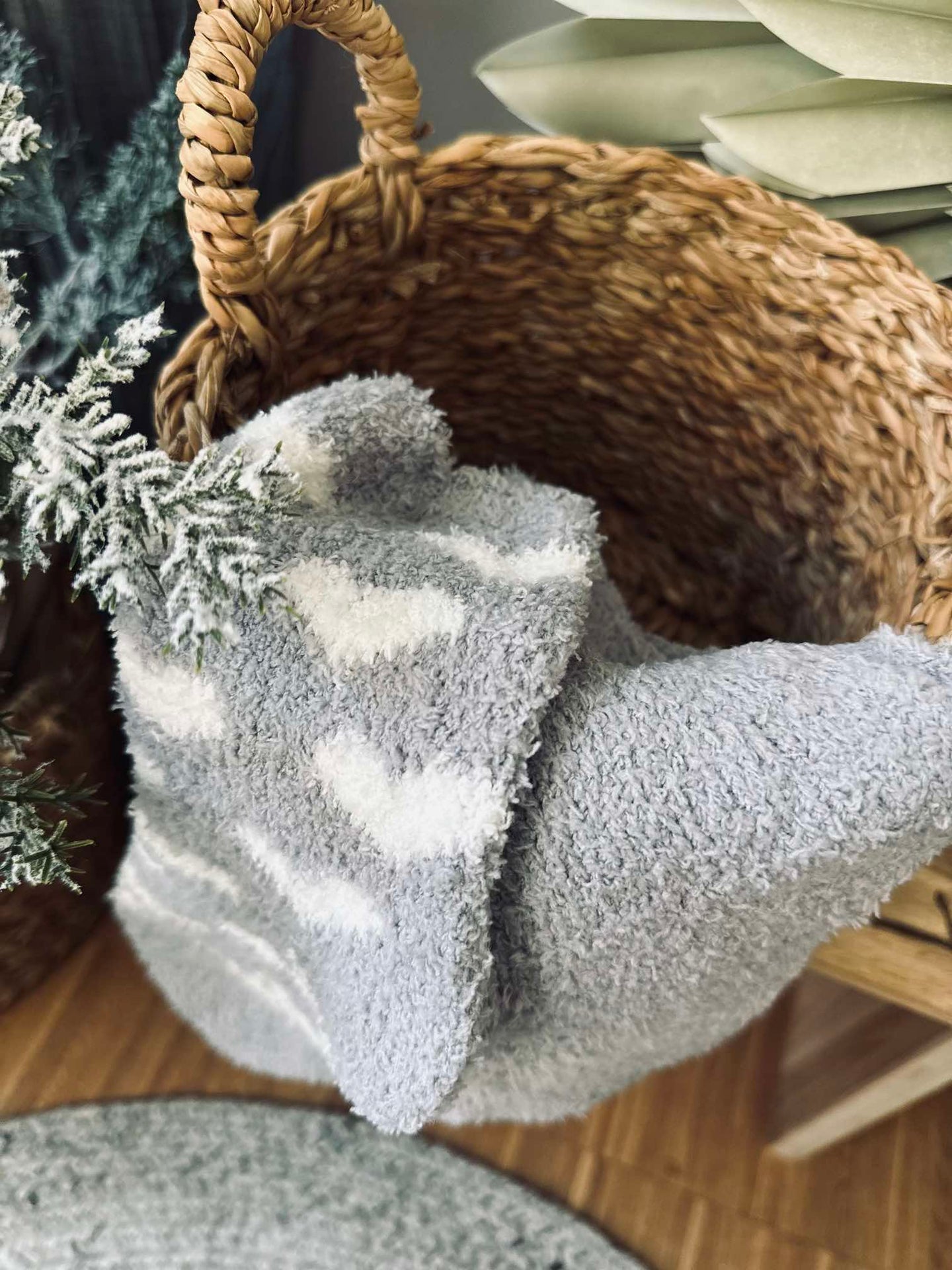 Socken Fluffy Grey heart - Set mit 2 Paaren