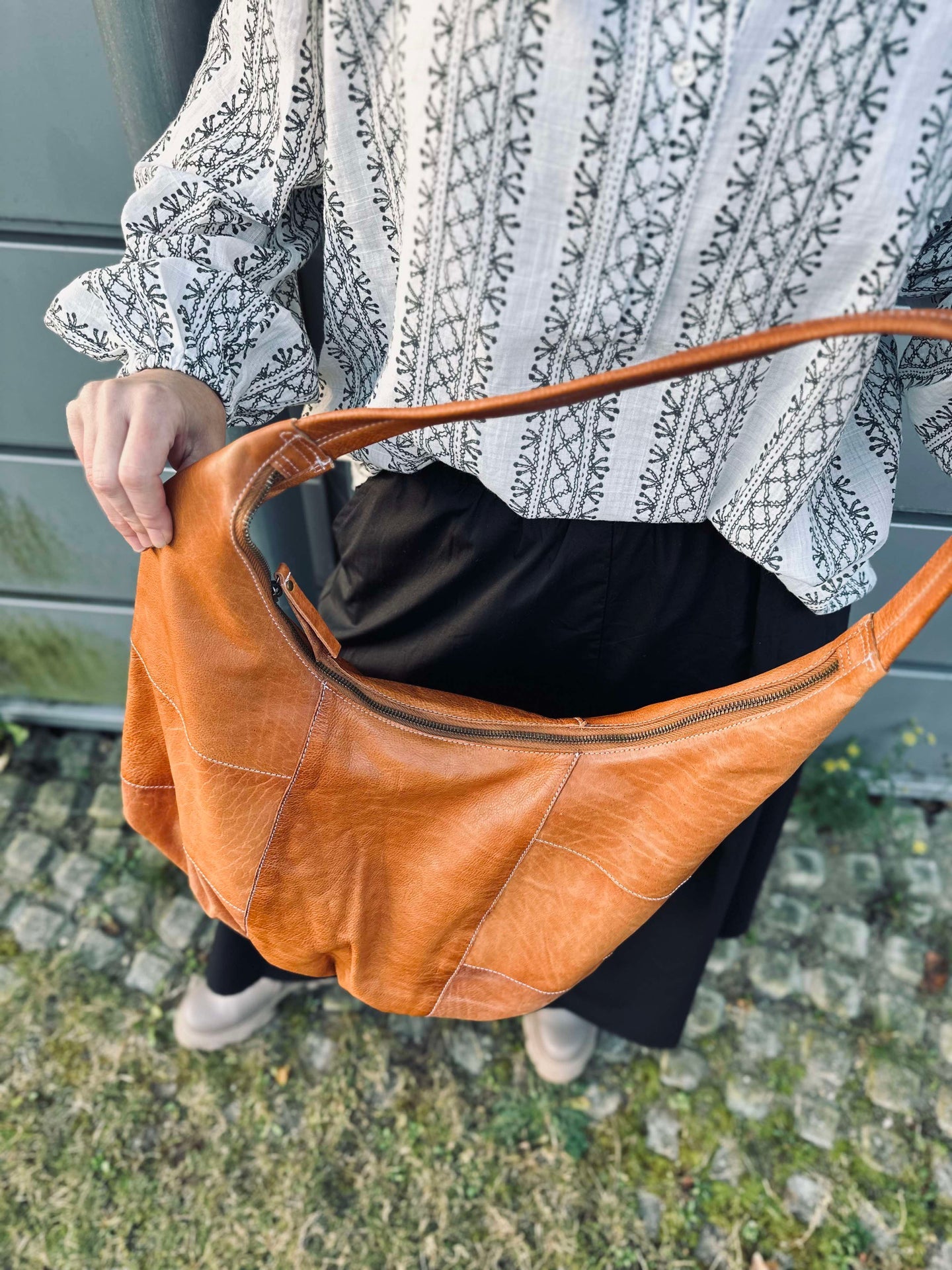 Schultertasche Big cognac