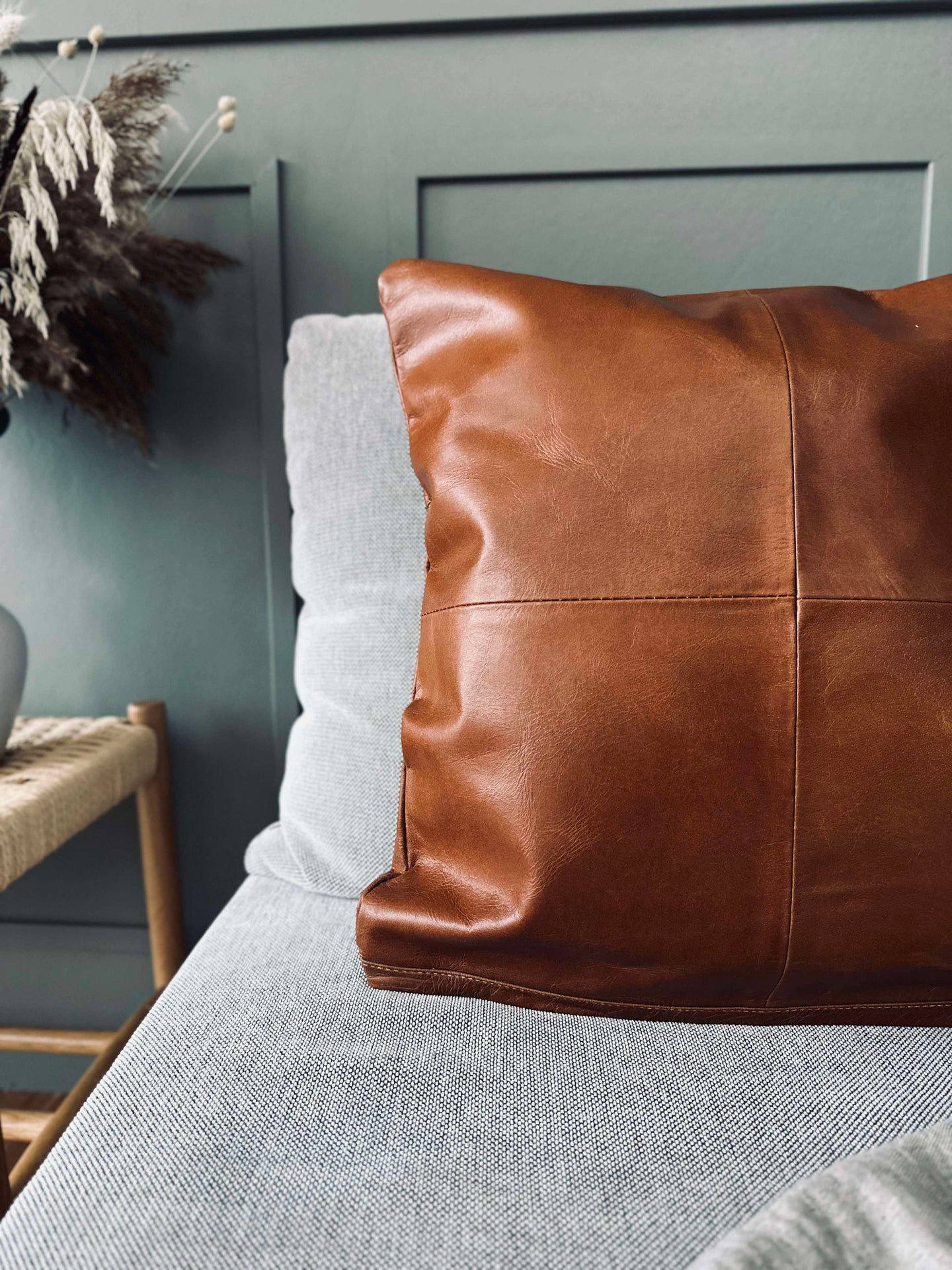 Kissenbezug Leder - Cognac 45x45