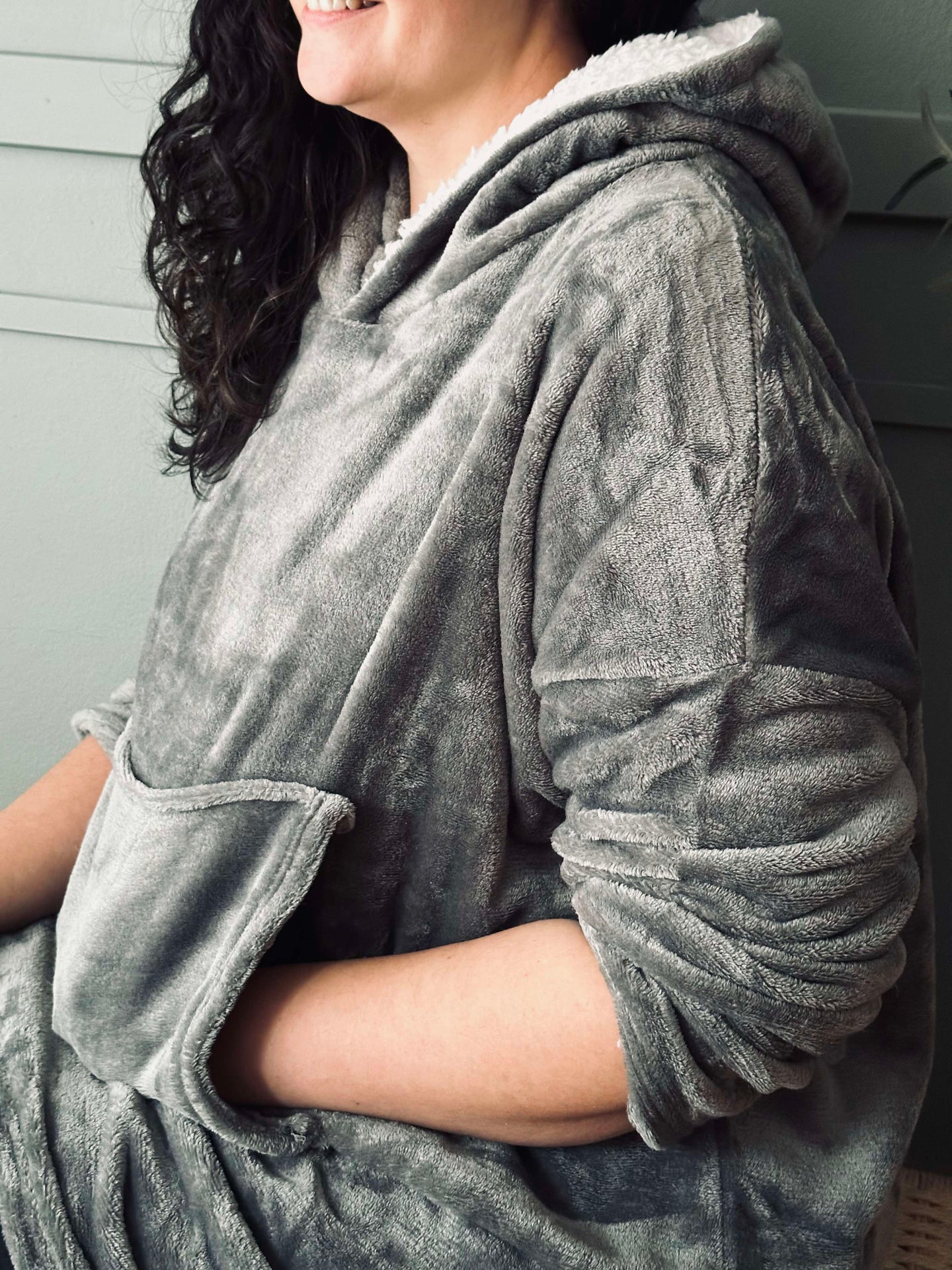 Hoodie Fleece Grau - Oversize