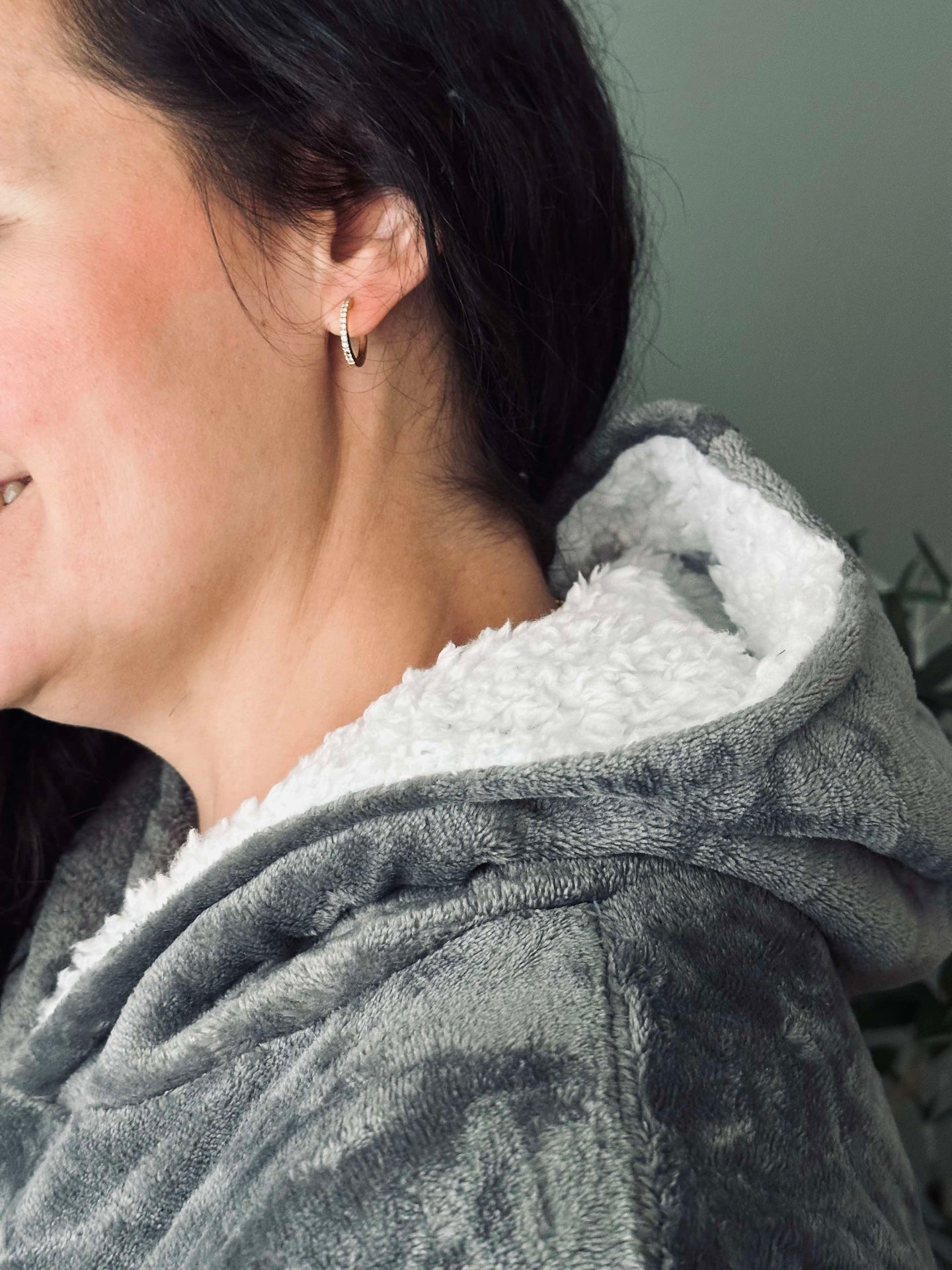 Hoodie Fleece Grau - Oversize