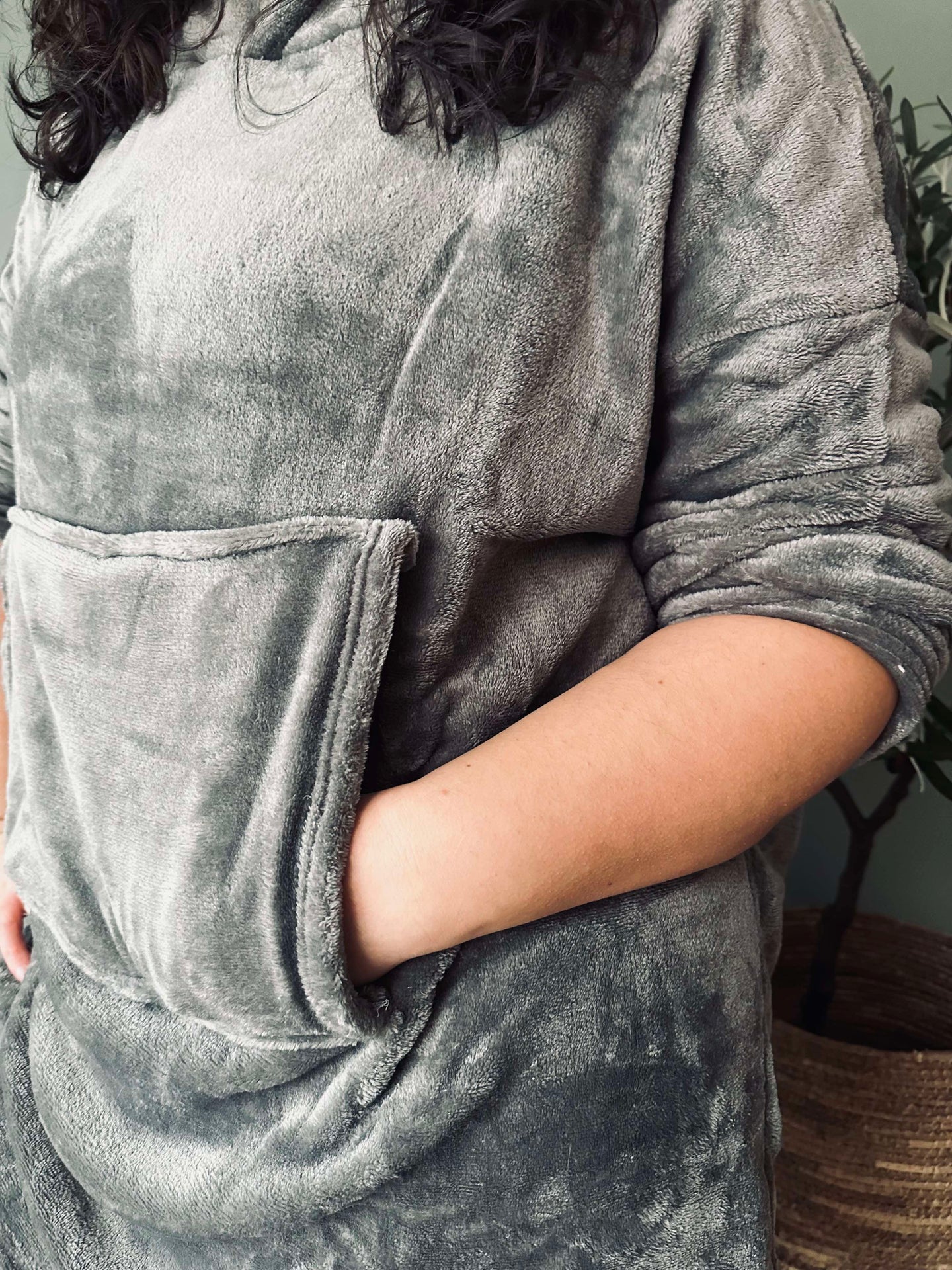 Hoodie Fleece Grau - Oversize