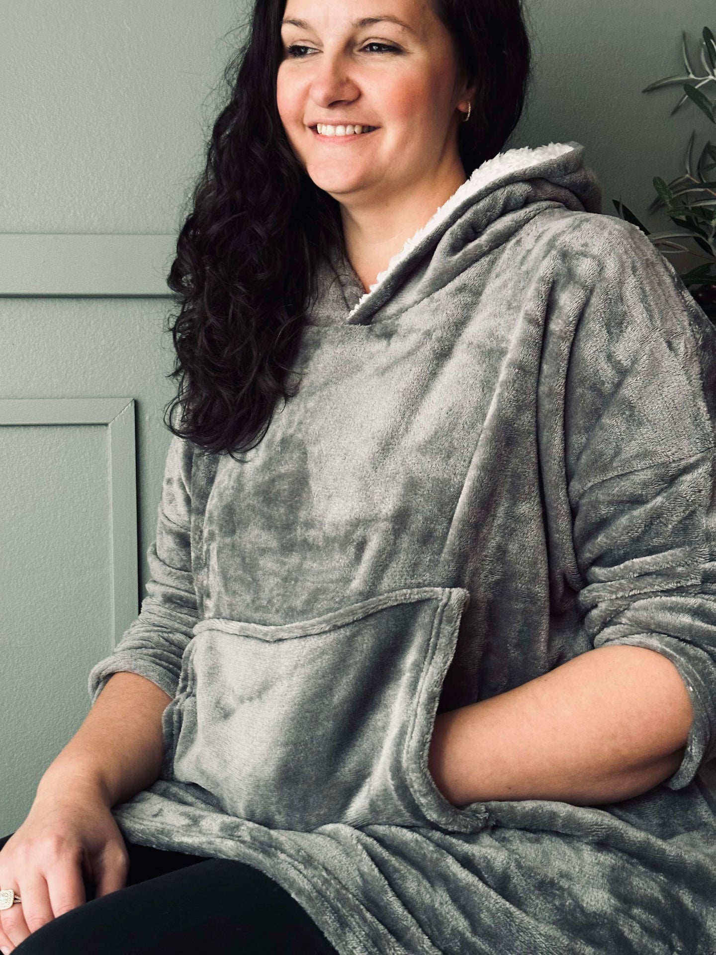 Hoodie Fleece Grau - Oversize