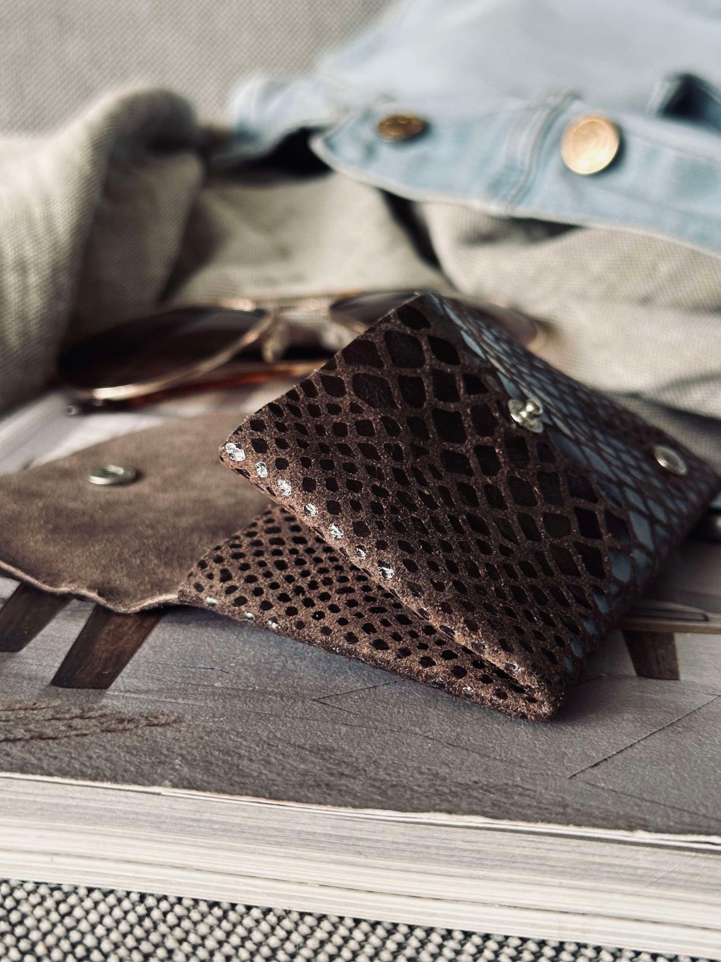 Geldbörse Aura small - Brown croco