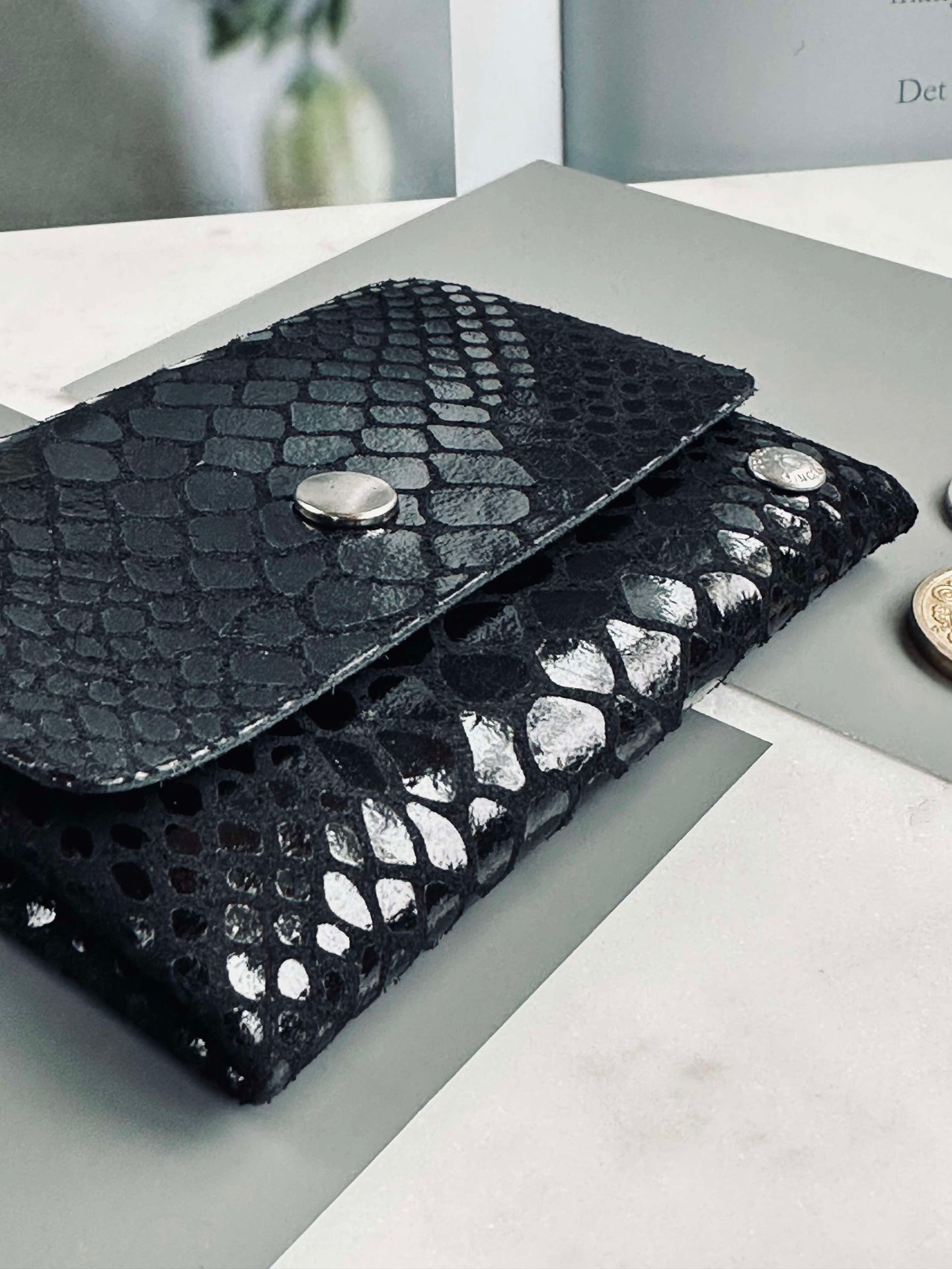 Portemonnaie Aura Small - Black croco