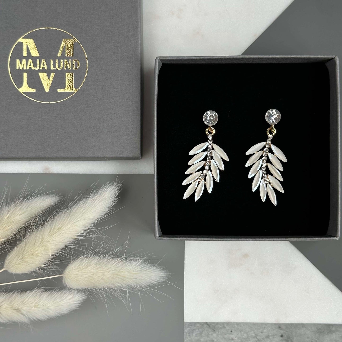 Ohrringe Feather - White