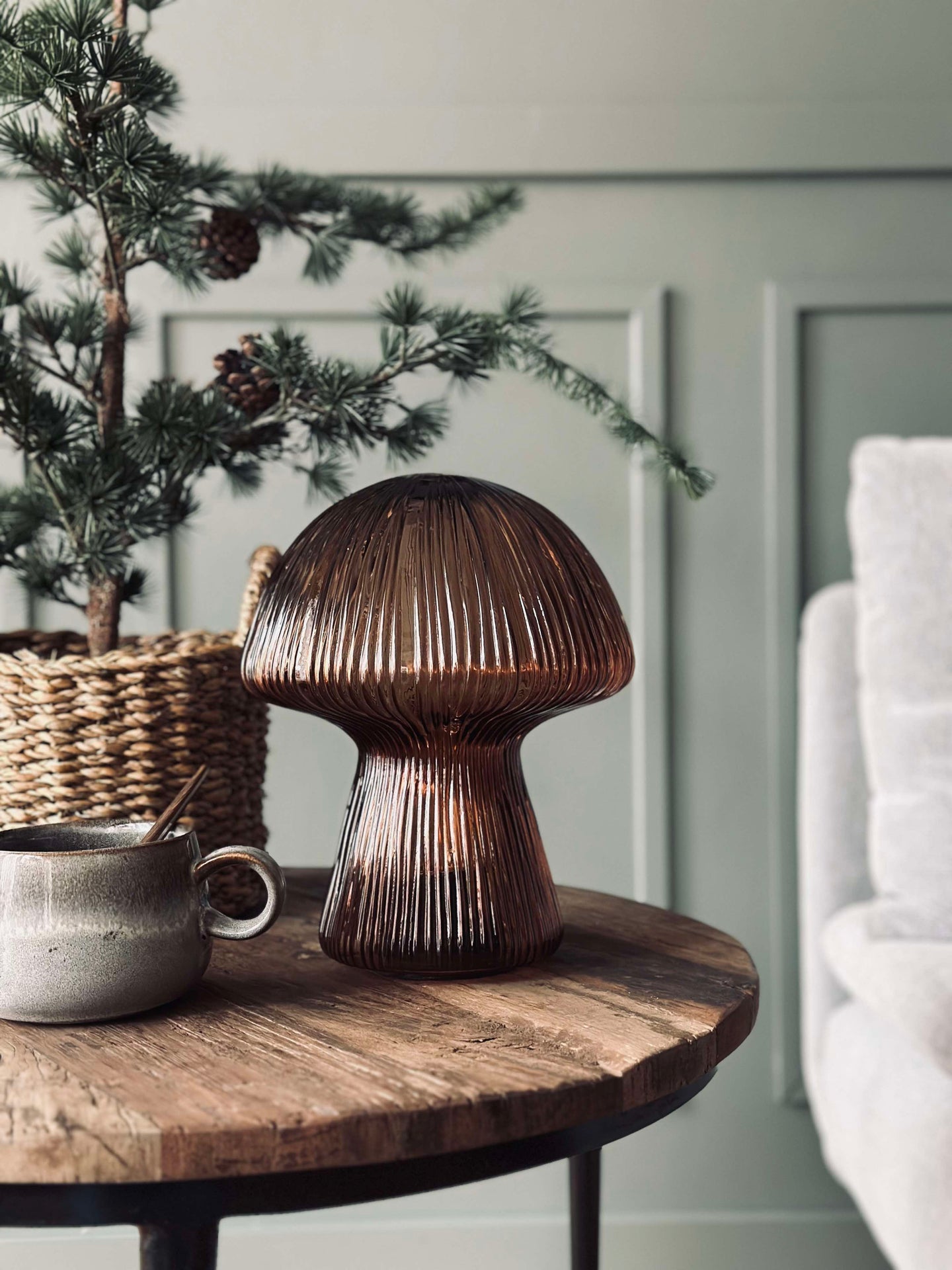 Mushroom mit Rillen 25cm - Braun