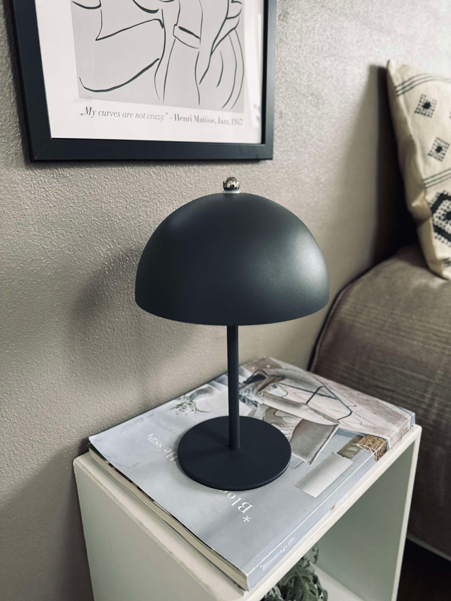 LED-Touch-Tischlampe, beige und grau