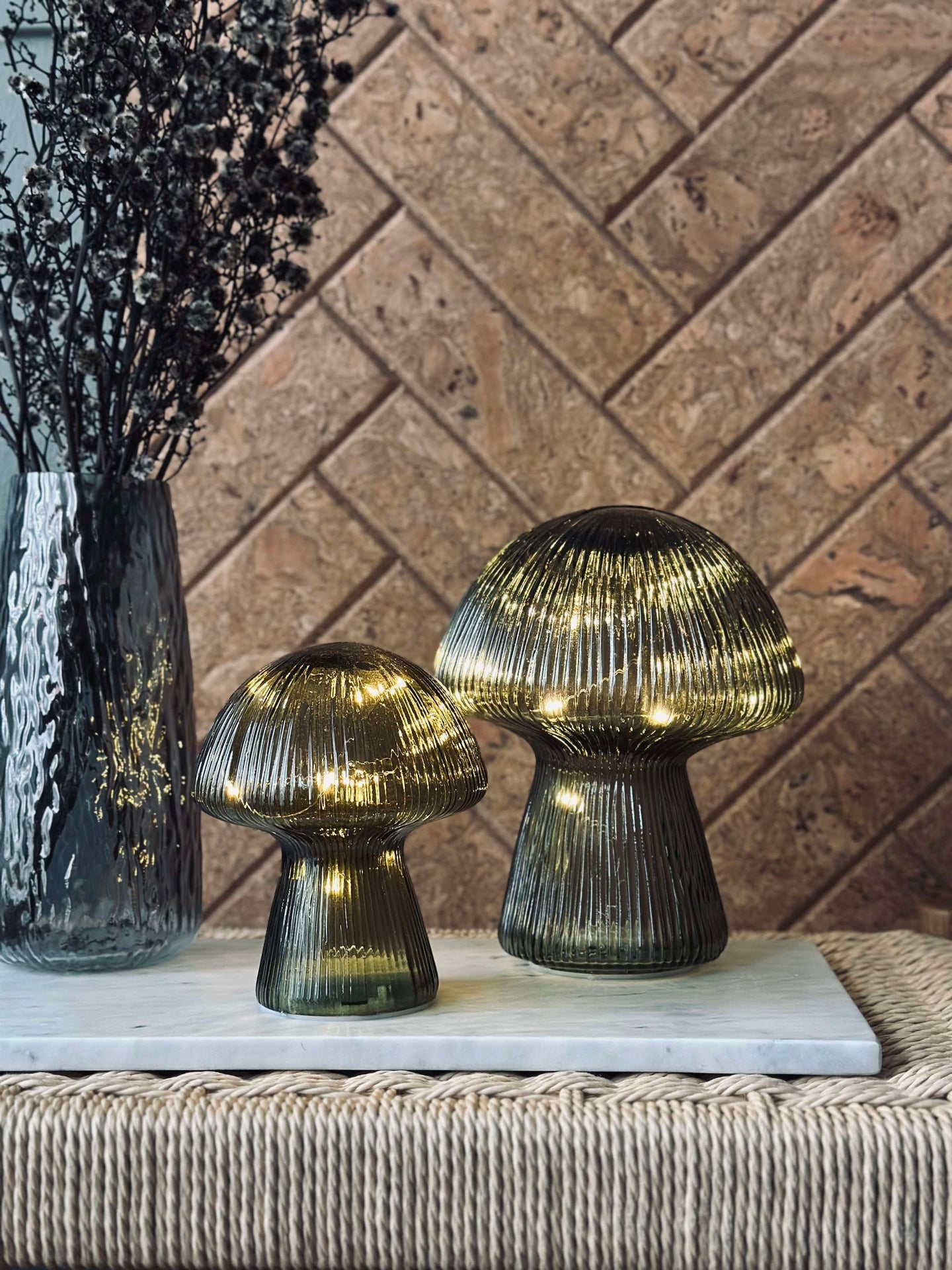 Mushroom mit Rillen 15cm - Grün