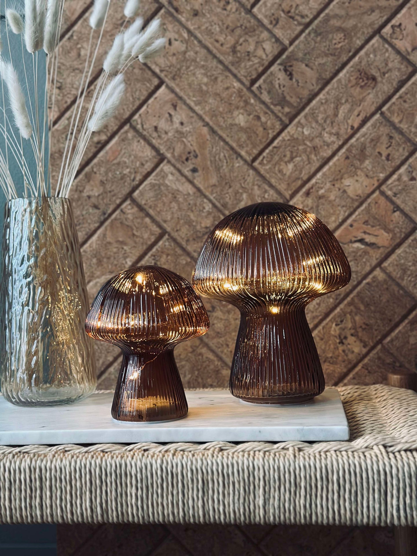 Mushroom mit Rillen 15cm - Brown