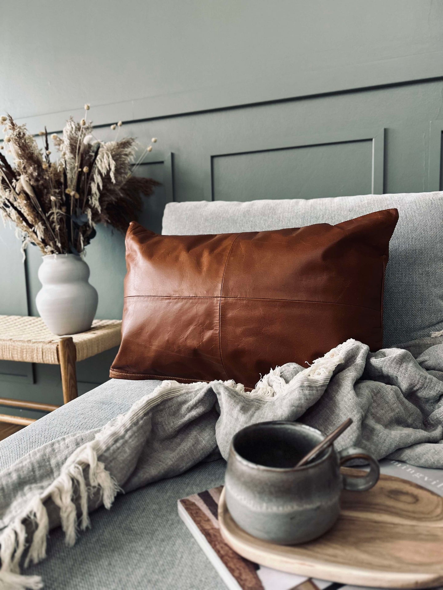 Kissenbezug Leder - Cognac 40x60