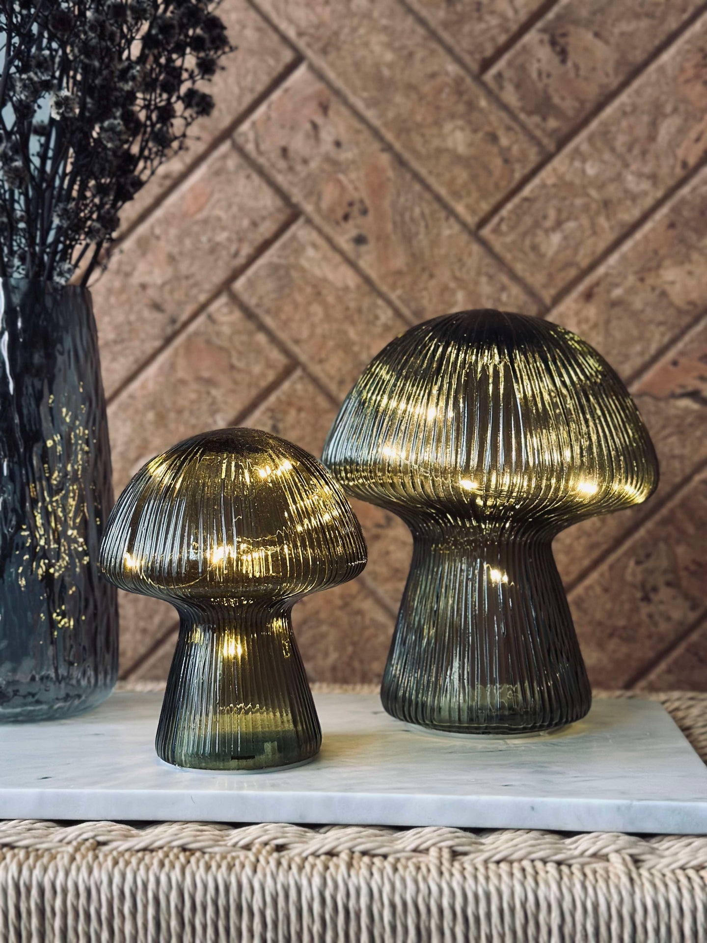 Mushroom mit Rillen 15cm - Grün