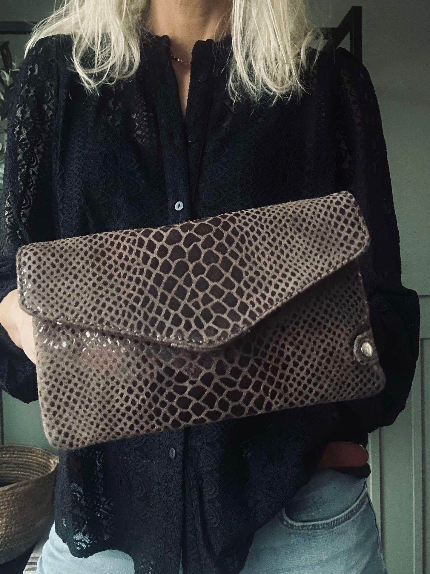 Geldbörse Aura Brown Croco